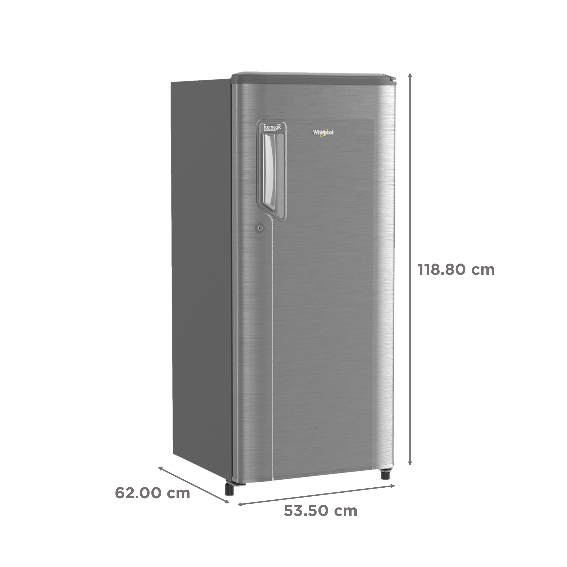Whirlpool Icemagic Powercool 184 Litres 3 Star Direct Cool Single Door Refrigerator with Stabilizer Free Operation (72511, Steel)_3