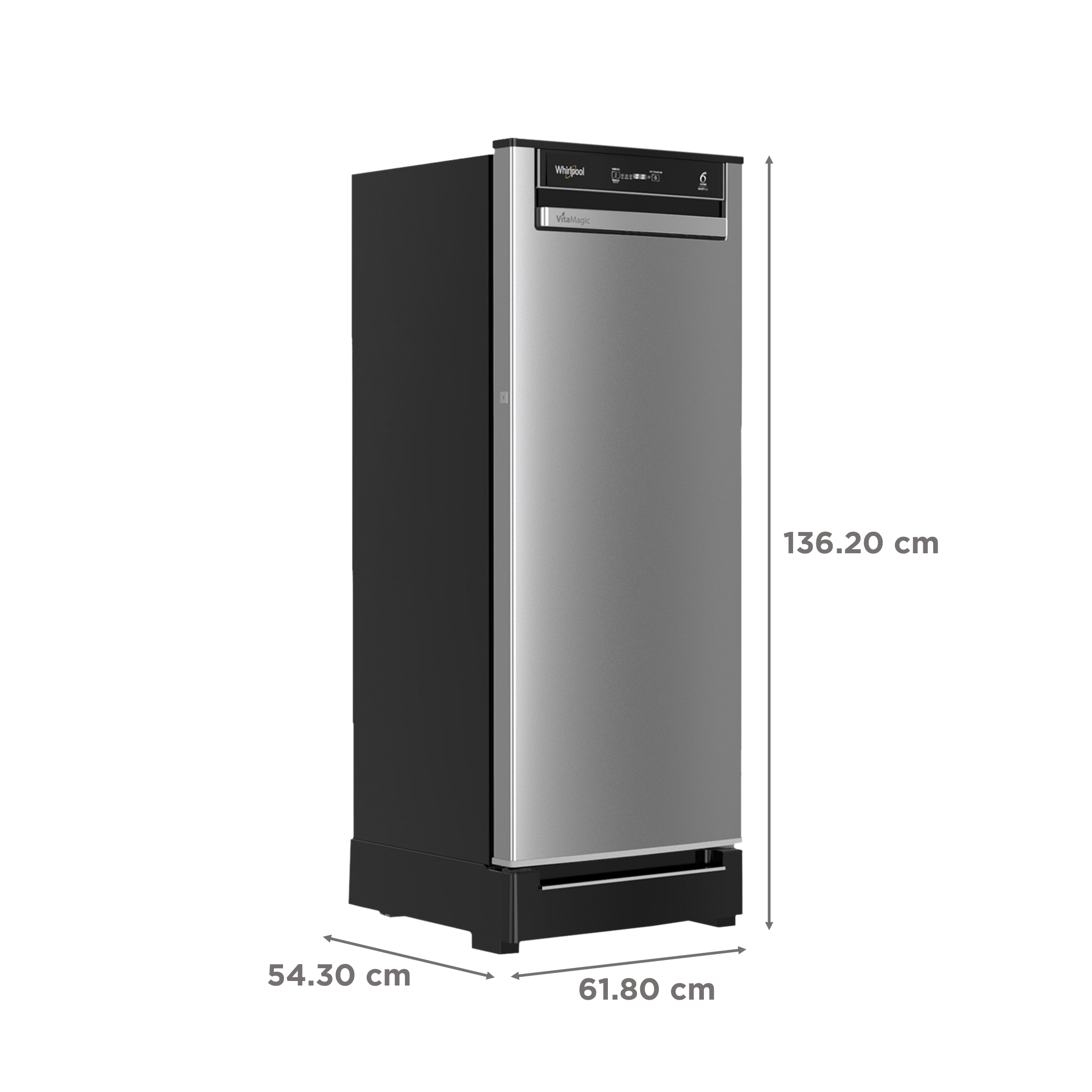 Whirlpool 192 Litres 3 Star Direct Cool Single Door Refrigerator with Stabilizer Free Operation (215 VMPRO ROY, Steel)_3