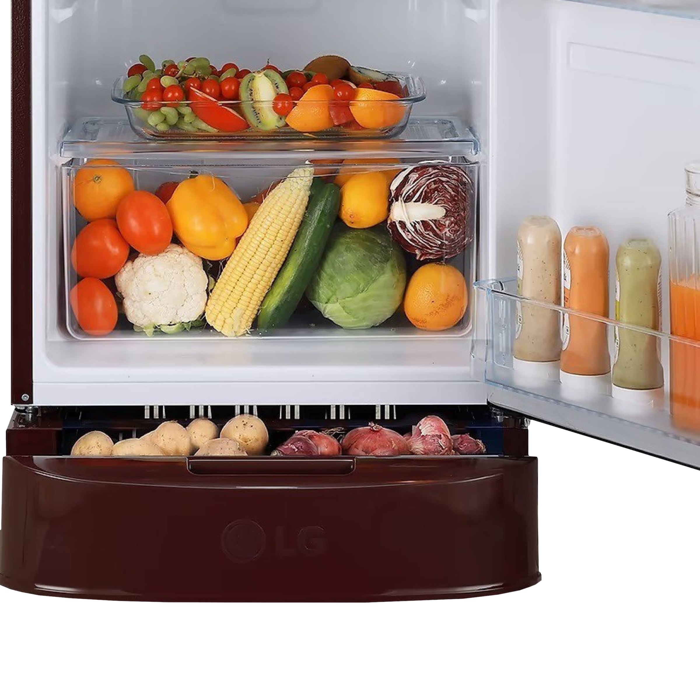 LG 190 Litres 3 Star Direct Cool Single Door Refrigerator with Stabilizer Free Operation (GL-D201ASED.BSEZEB, Scarlet Euphoria)_8