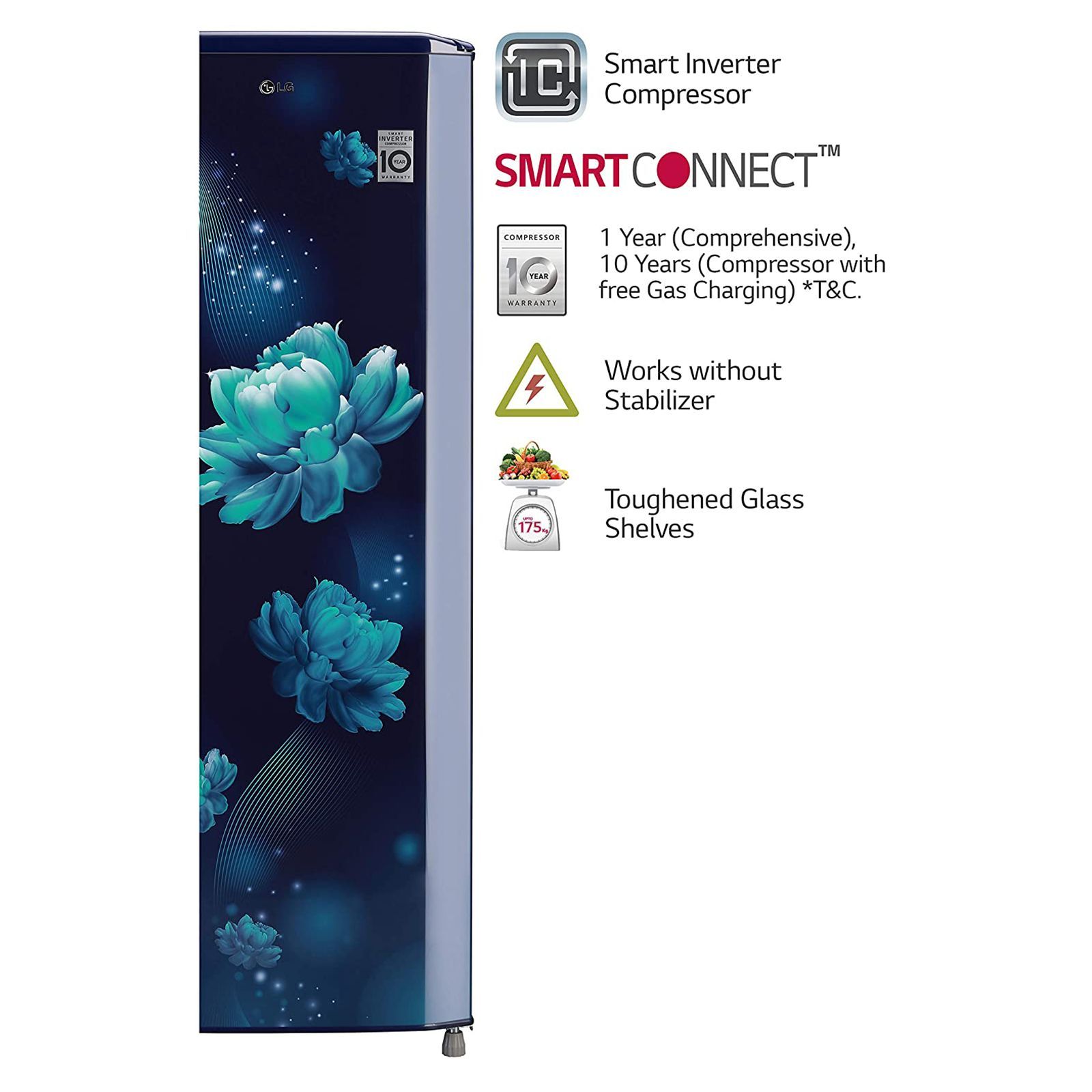 LG 261 Litres 3 Star Direct Cool Single Door Refrigerator with Stabilizer Free Operation (GL-B281BBCX.DBCZEB, Blue Charm) LG 261 Litres 3 Star Direct Cool Single Door Refrigerator with Stabilizer Free Operation (GL-B281BBCX.DBCZEB, Blue Charm)_14