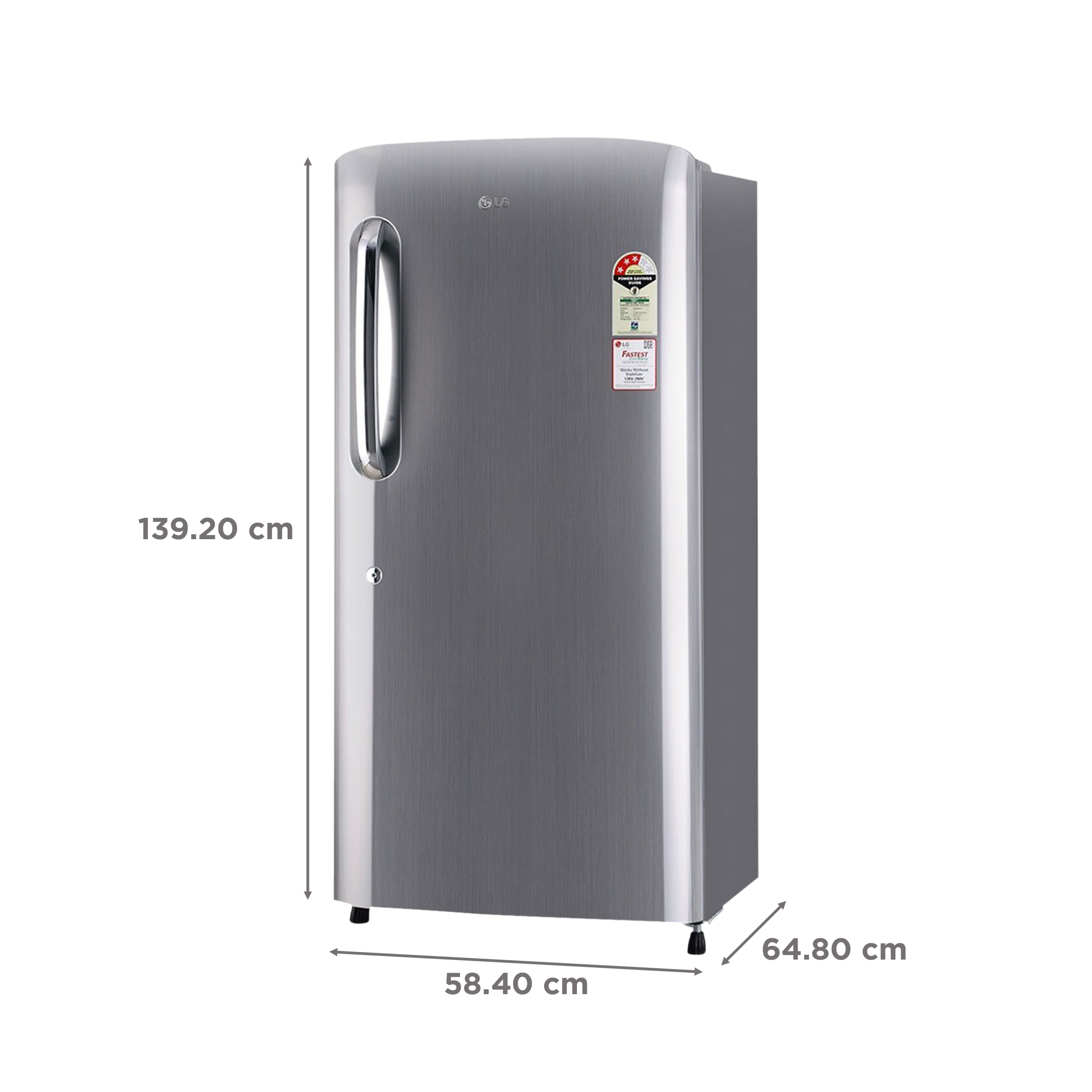 LG 224 Litres 4 Star Direct Cool Single Door Refrigerator with Stabilizer Free Operation (GL-B241APZY.DPZZEB, Shiny Steel)_3