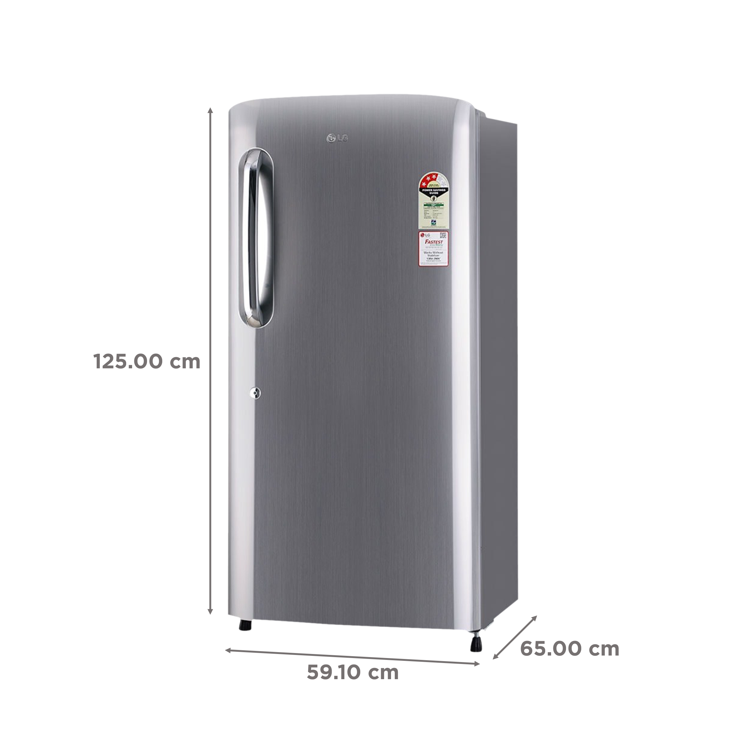 LG 205 Litres 4 Star Direct Cool Single Door Refrigerator with Stabilizer Free Operation (GL-B221APZY.DPZZEB, Shiny Steel)_3