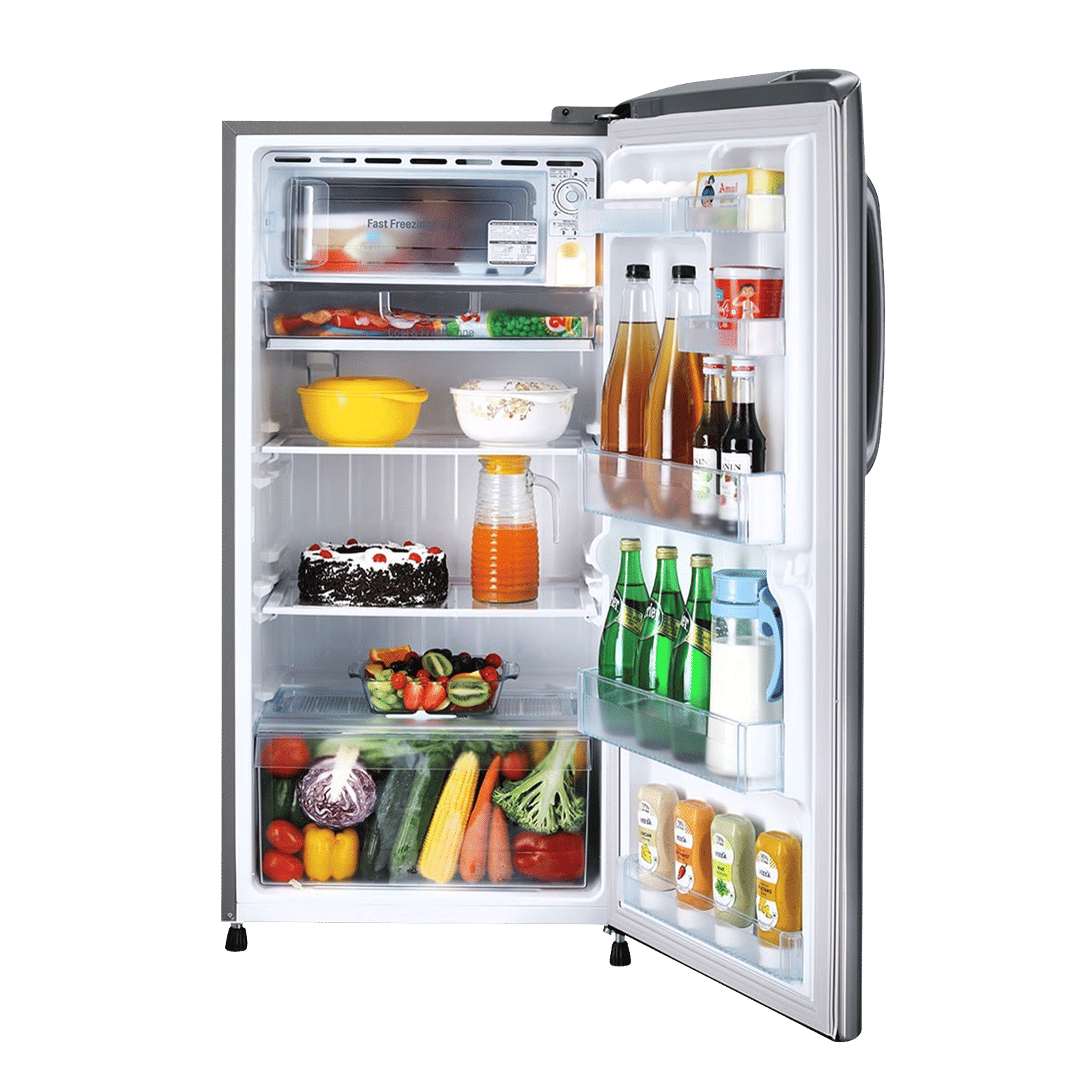 LG 205 Litres 4 Star Direct Cool Single Door Refrigerator with Stabilizer Free Operation (GL-B221APZY.DPZZEB, Shiny Steel)_5