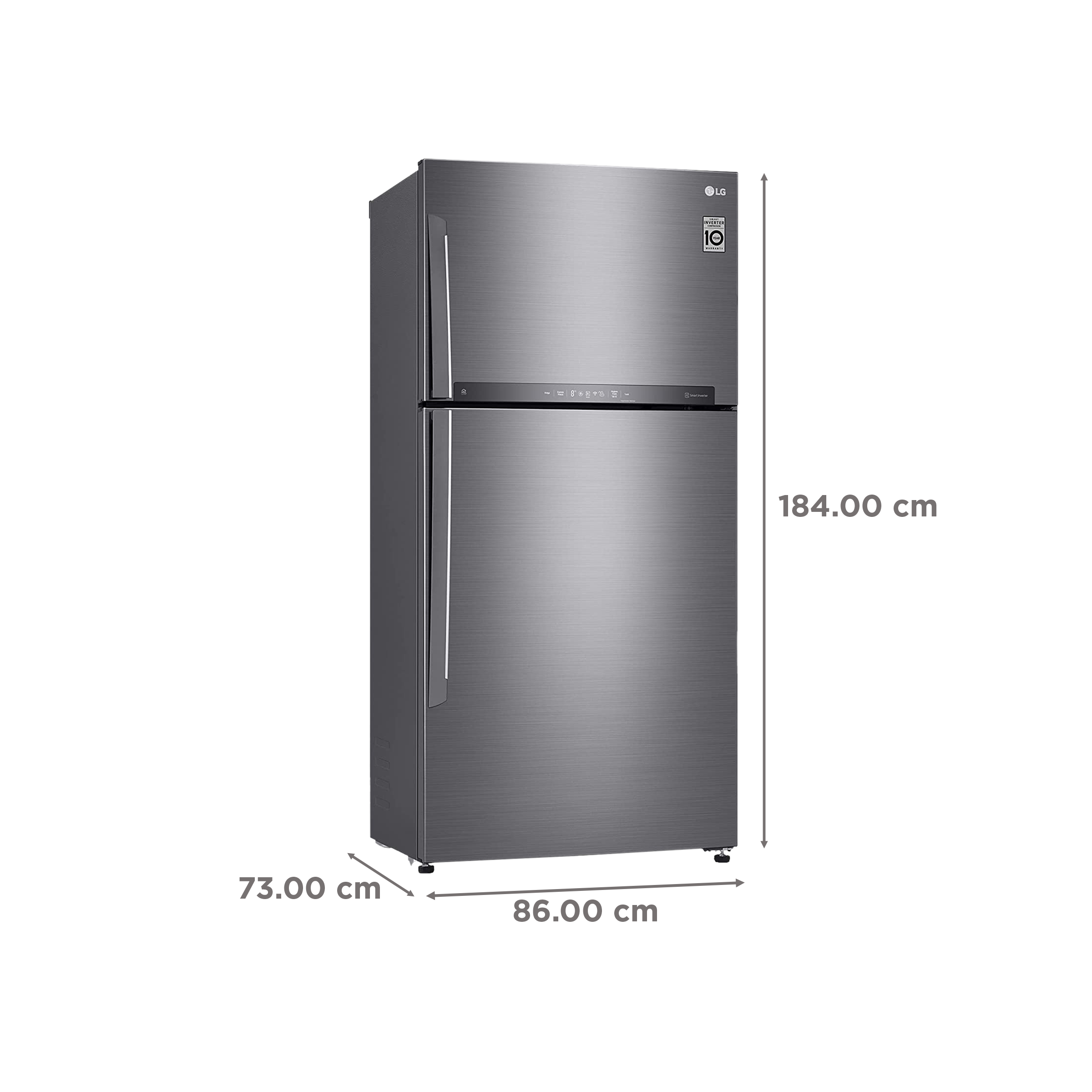 LG 592 Litres 1 Star Frost Free Double Door Refrigerator with Smart Inverter Compressor (GR-H812HLHM, Platinum Silver)_3