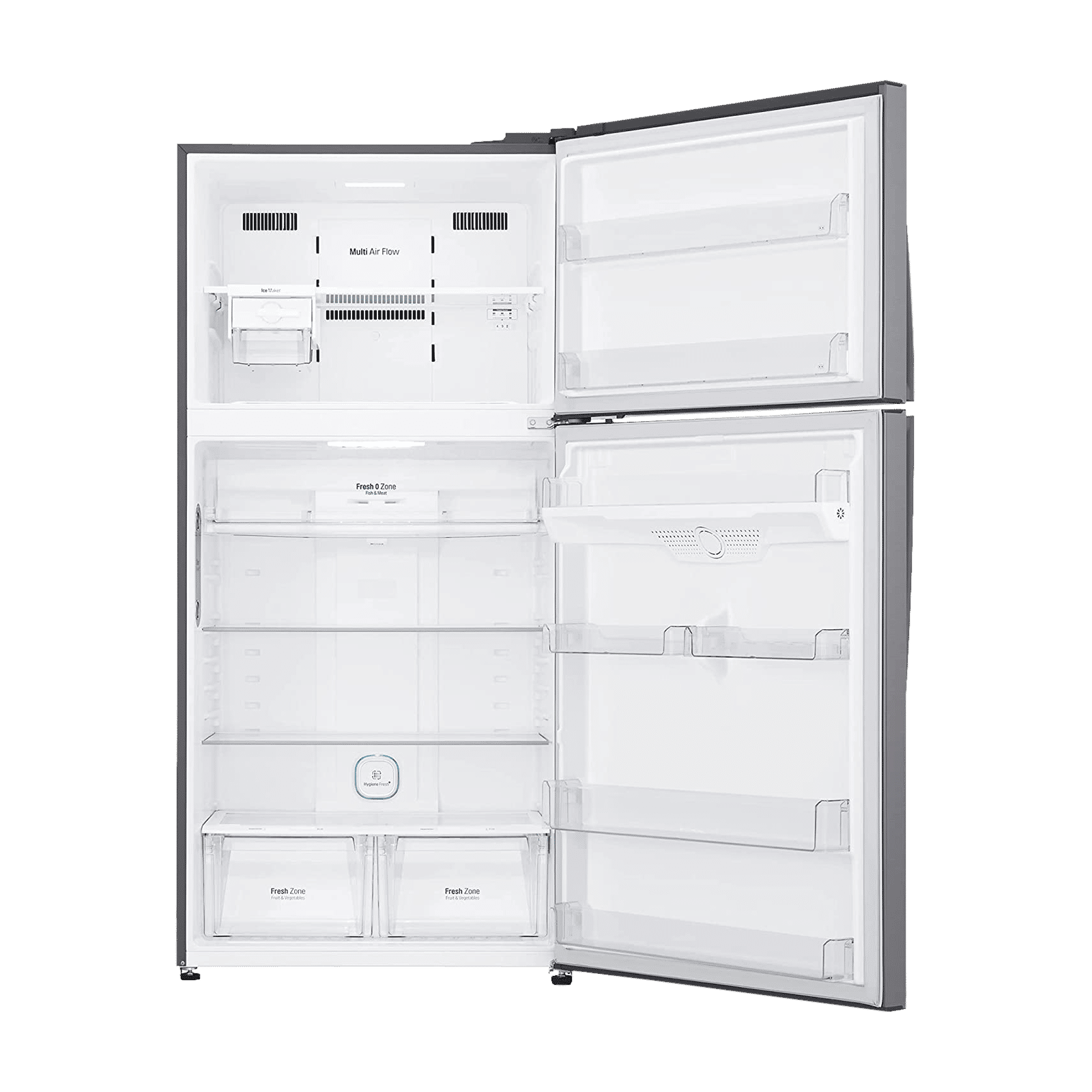LG 592 Litres 1 Star Frost Free Double Door Refrigerator with Smart Inverter Compressor (GR-H812HLHM, Platinum Silver)_6