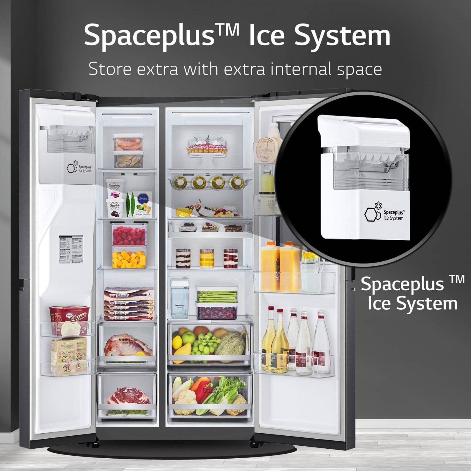 LG 635 Litres 3 Star Frost Free Side by Side Refrigerator with Smart Diagnosis (GL-X257AMCX, Matt Black)_13