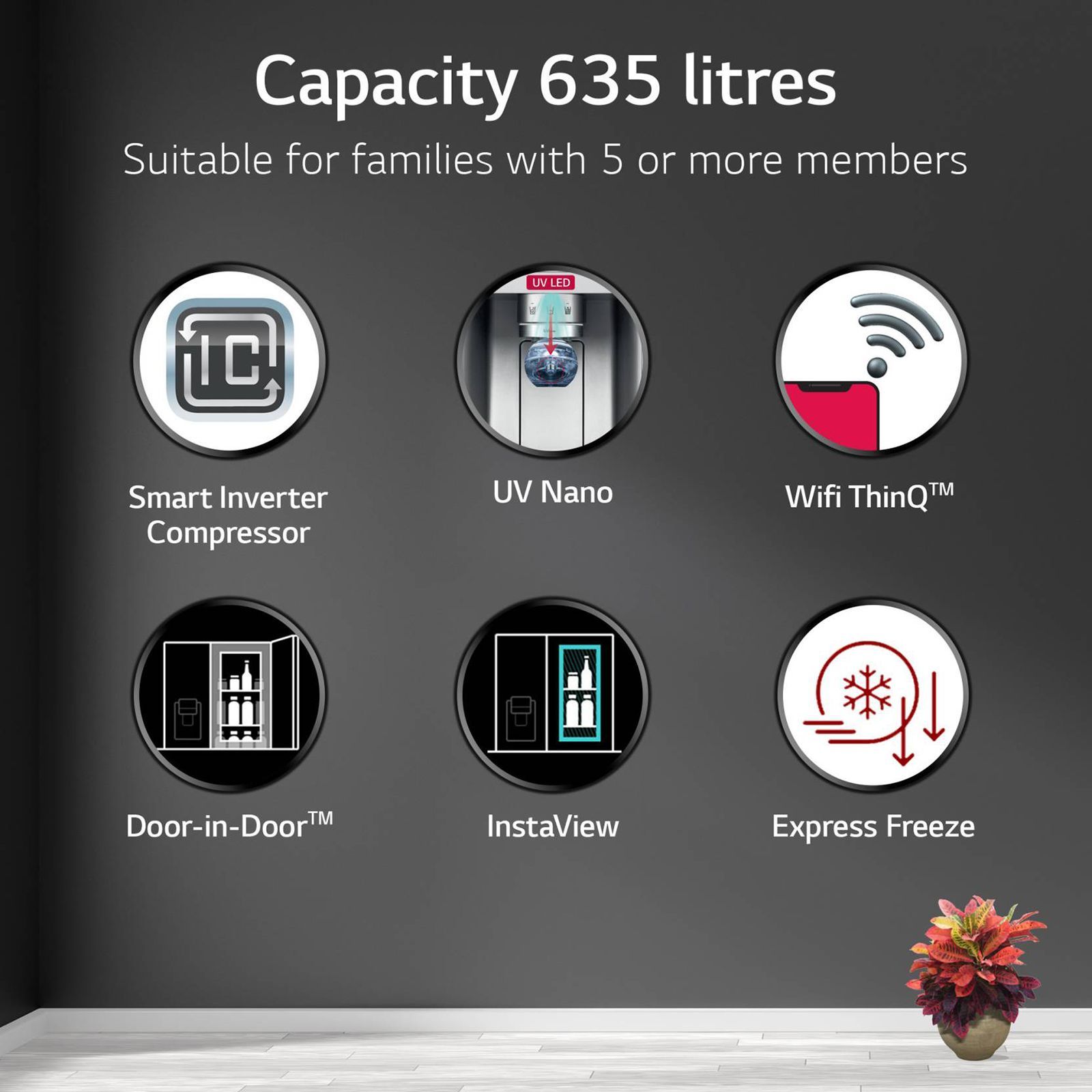 LG 635 Litres 3 Star Frost Free Side by Side Refrigerator with Smart Diagnosis (GL-X257AMCX, Matt Black)_14