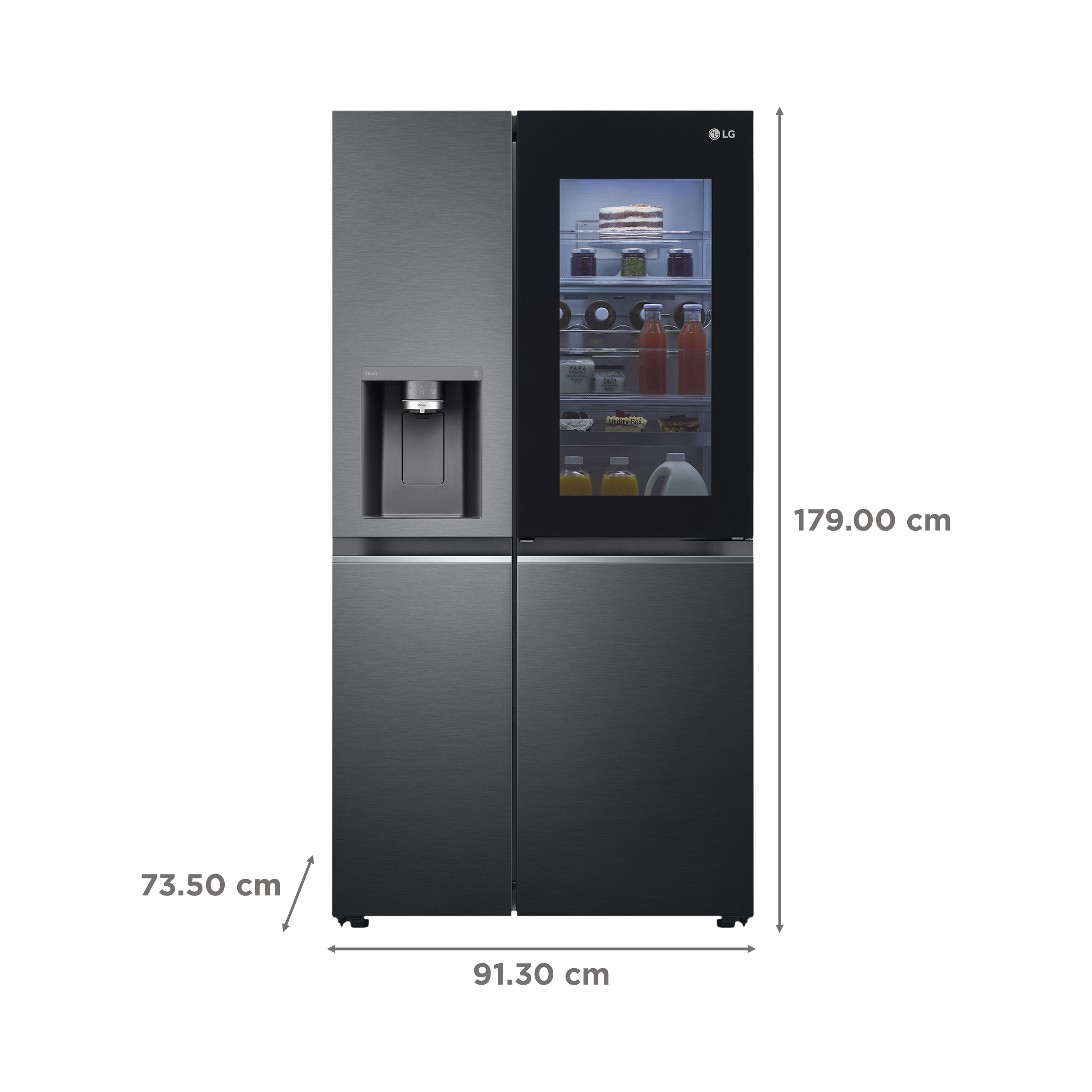 LG 635 Litres 3 Star Frost Free Side by Side Refrigerator with Smart Diagnosis (GL-X257AMCX, Matt Black)_3