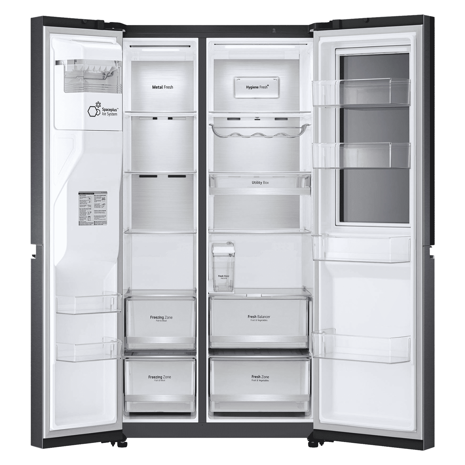 LG 635 Litres 3 Star Frost Free Side by Side Refrigerator with Smart Diagnosis (GL-X257AMCX, Matt Black)_6