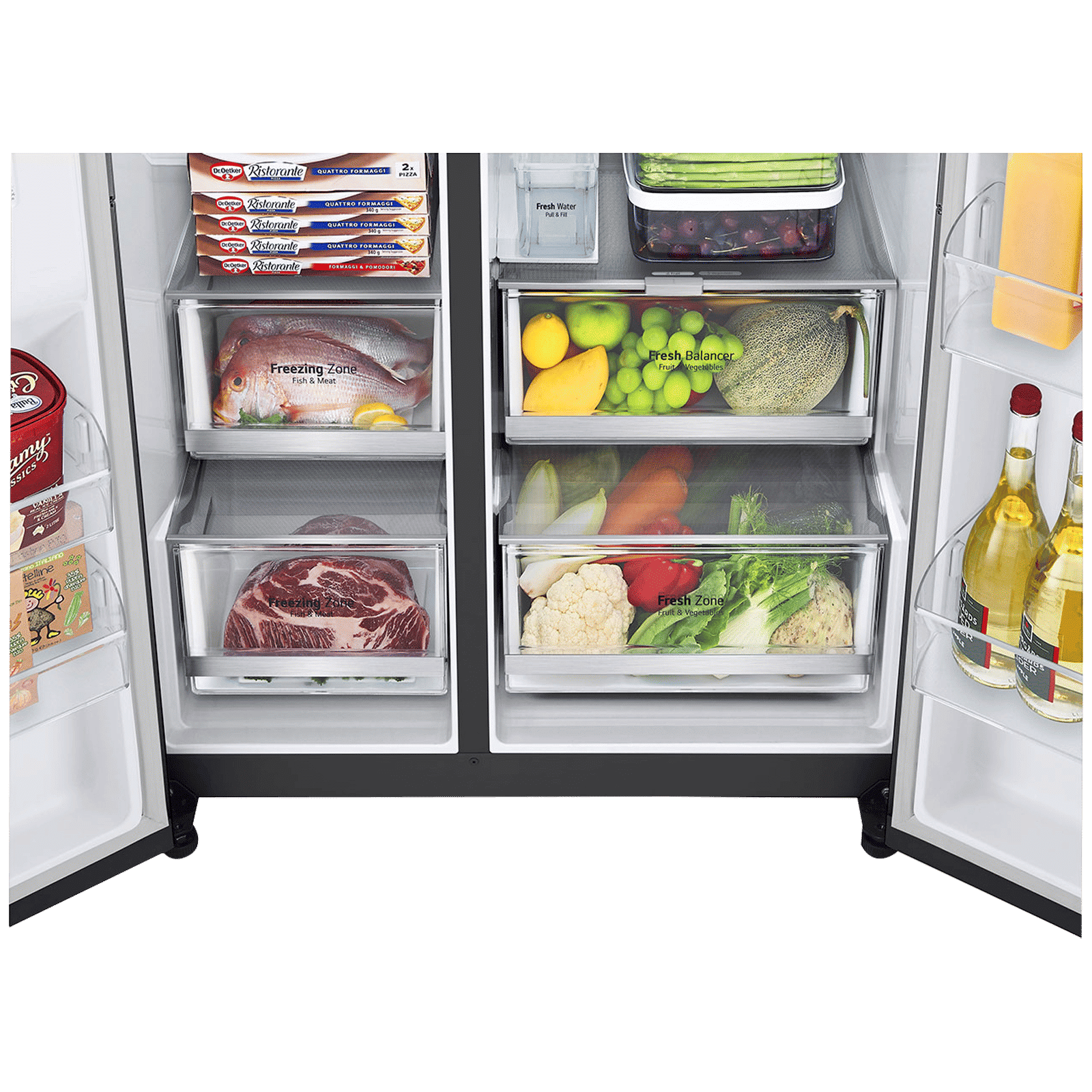 LG 635 Litres 3 Star Frost Free Side by Side Refrigerator with Smart Diagnosis (GL-X257AMCX, Matt Black)_9