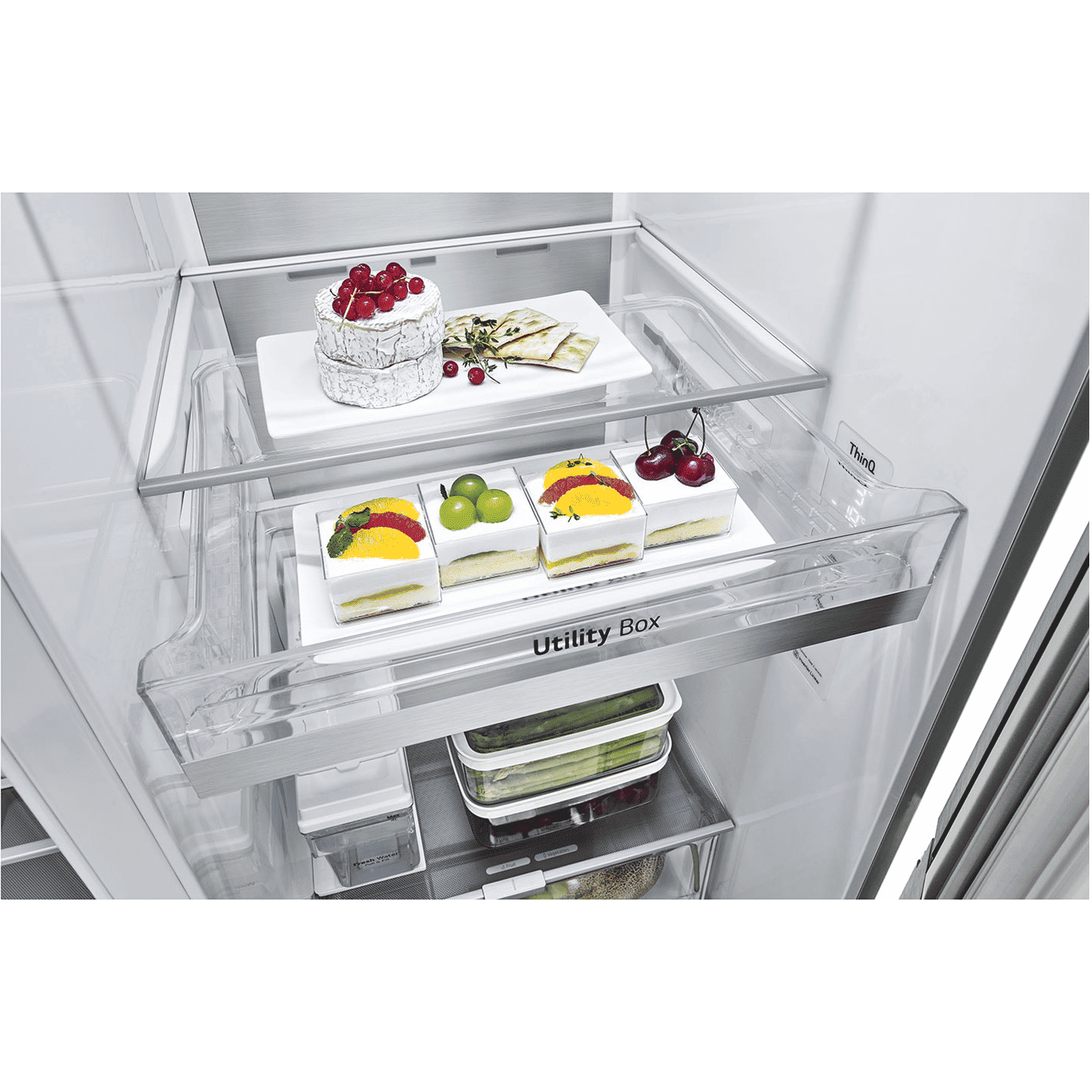 LG 635 Litres 3 Star Frost Free Side by Side Refrigerator with Smart Diagnosis (GL-X257ABSX, Brushed Steel) LG 635 Litres 3 Star Frost Free Side by Side Refrigerator with Smart Diagnosis (GL-X257ABSX, Brushed Steel)_11