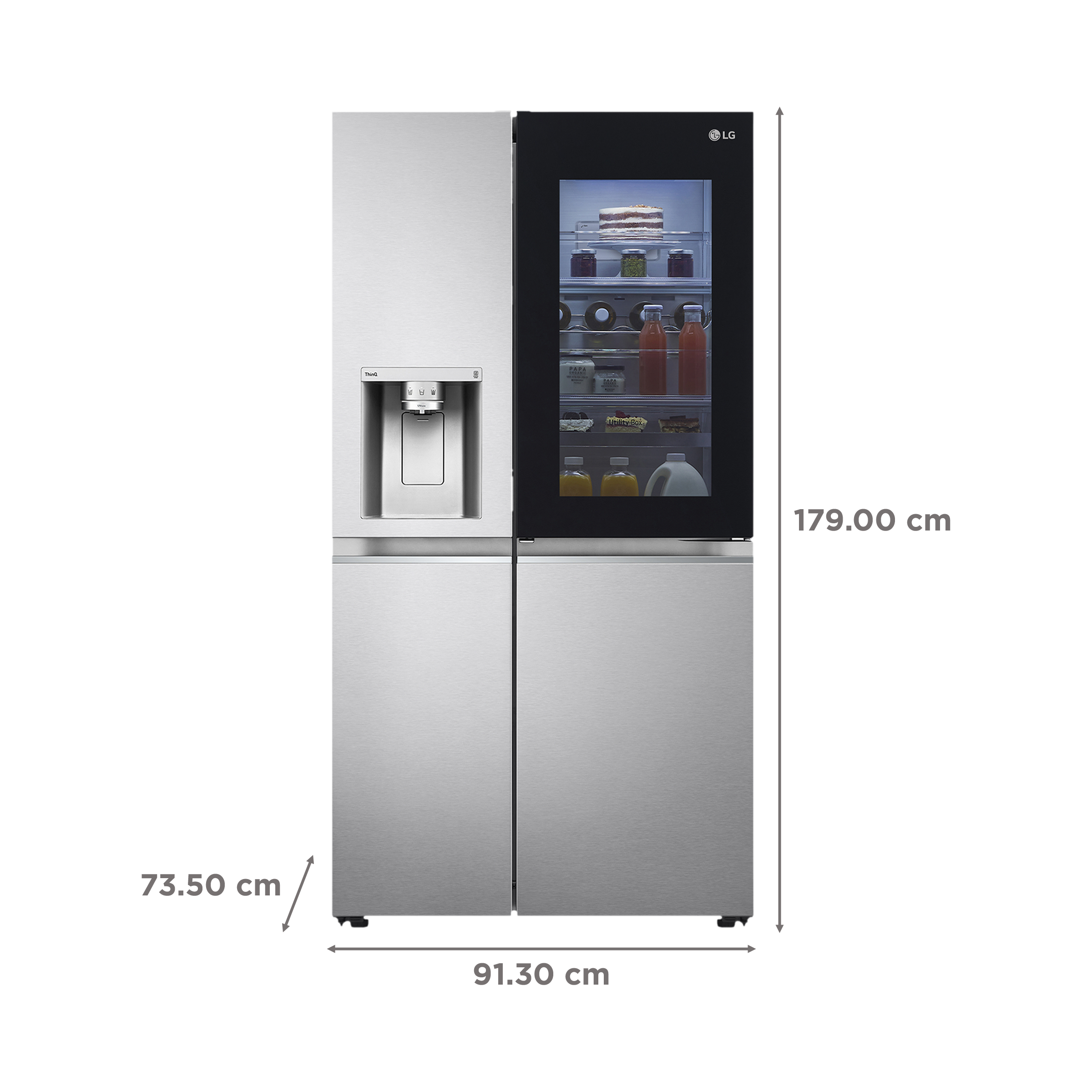 LG 635 Litres 3 Star Frost Free Side by Side Refrigerator with Smart Diagnosis (GL-X257ABSX, Brushed Steel) LG 635 Litres 3 Star Frost Free Side by Side Refrigerator with Smart Diagnosis (GL-X257ABSX, Brushed Steel)_3