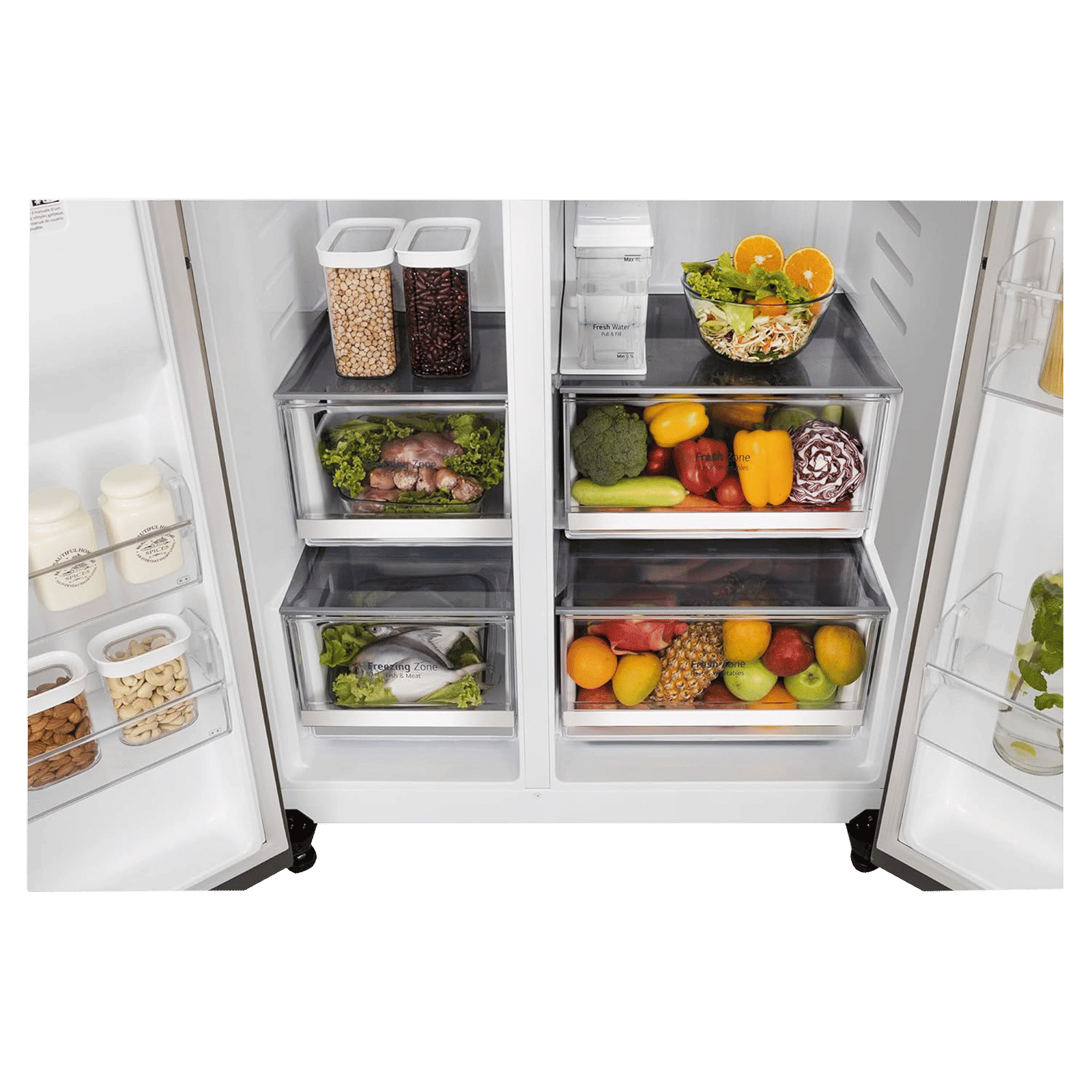 LG 635 Litres Side by Side Refrigerator with Smart Diagnosis (GL-L257CPZX, Shiny Steel)_8