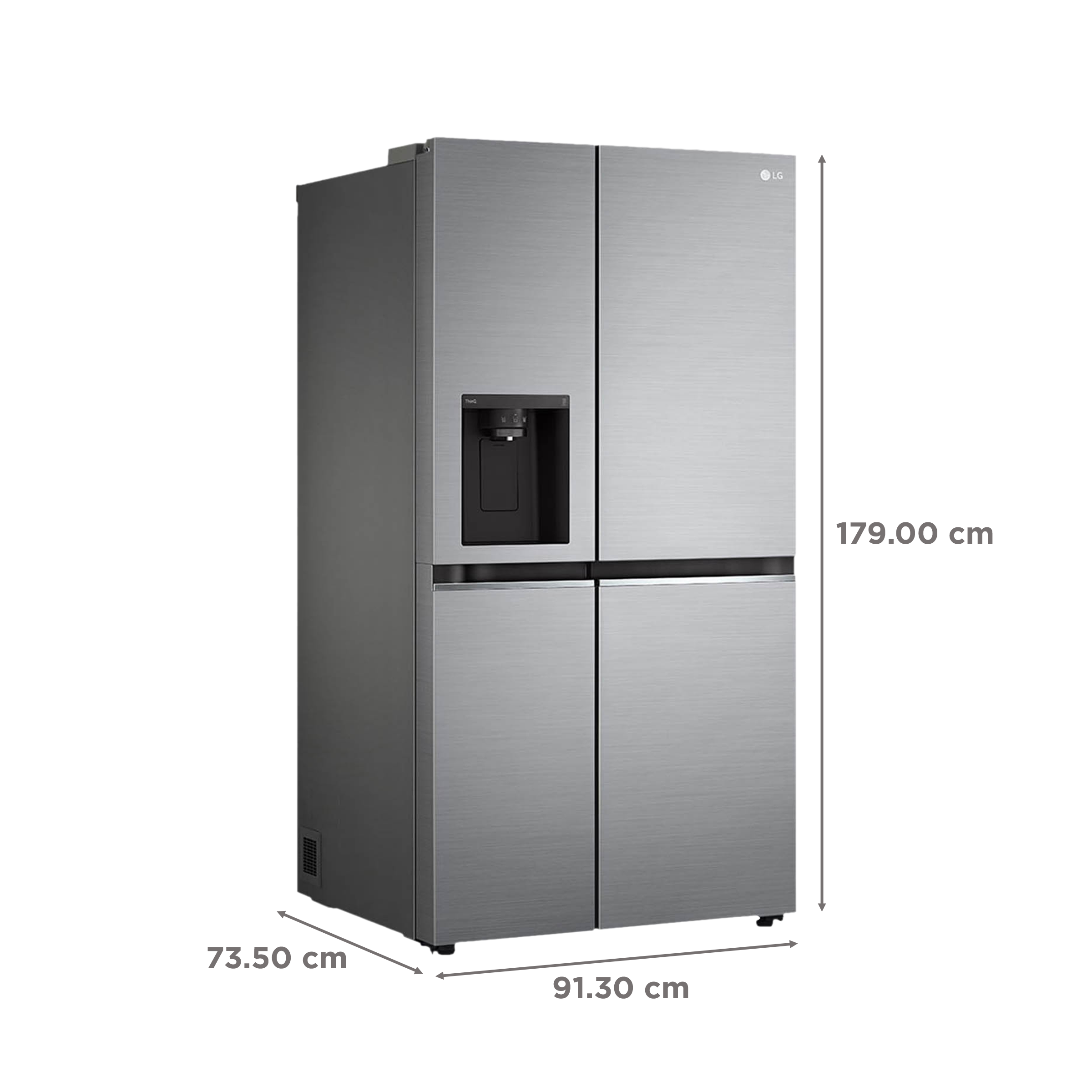 LG 635 Litres Side by Side Refrigerator with Smart Diagnosis (GL-L257CPZX, Shiny Steel)_3