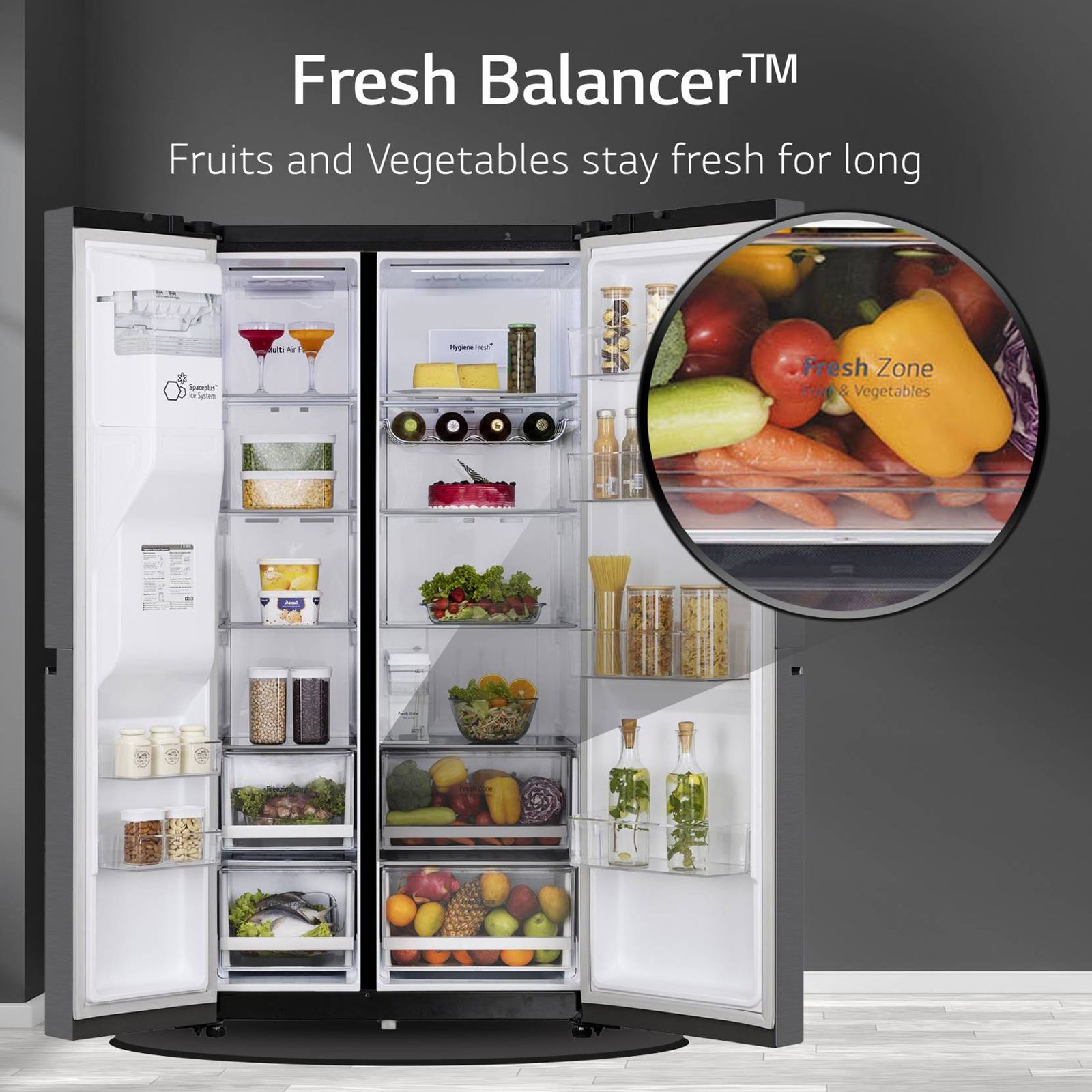 LG 635 Litres 3 Star Frost Free Double Door Smart Wifi Enabled Refrigerator with Deodorizer (GL-L257CMCX, Matt Black) LG 635 Litres 3 Star Frost Free Double Door Smart Wifi Enabled Refrigerator with Deodorizer (GL-L257CMCX, Matt Black)_9