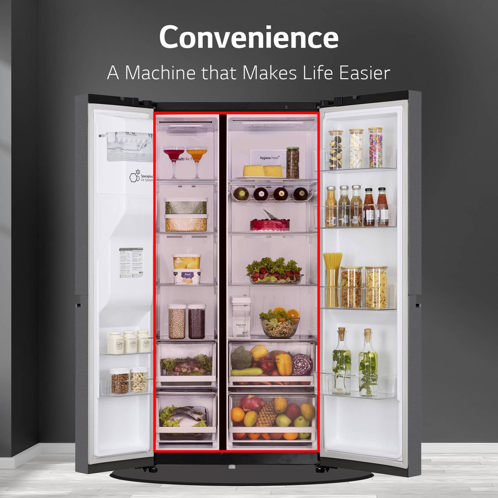 LG 635 Litres 3 Star Frost Free Double Door Smart Wifi Enabled Refrigerator with Deodorizer (GL-L257CMCX, Matt Black) LG 635 Litres 3 Star Frost Free Double Door Smart Wifi Enabled Refrigerator with Deodorizer (GL-L257CMCX, Matt Black)_10