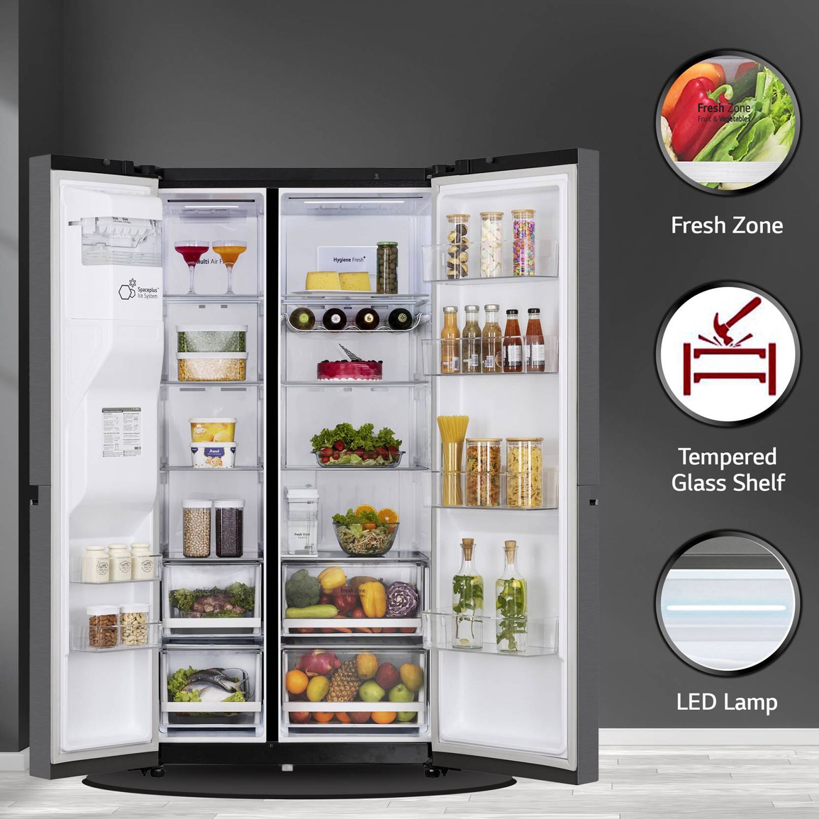 LG 635 Litres 3 Star Frost Free Double Door Smart Wifi Enabled Refrigerator with Deodorizer (GL-L257CMCX, Matt Black) LG 635 Litres 3 Star Frost Free Double Door Smart Wifi Enabled Refrigerator with Deodorizer (GL-L257CMCX, Matt Black)_13
