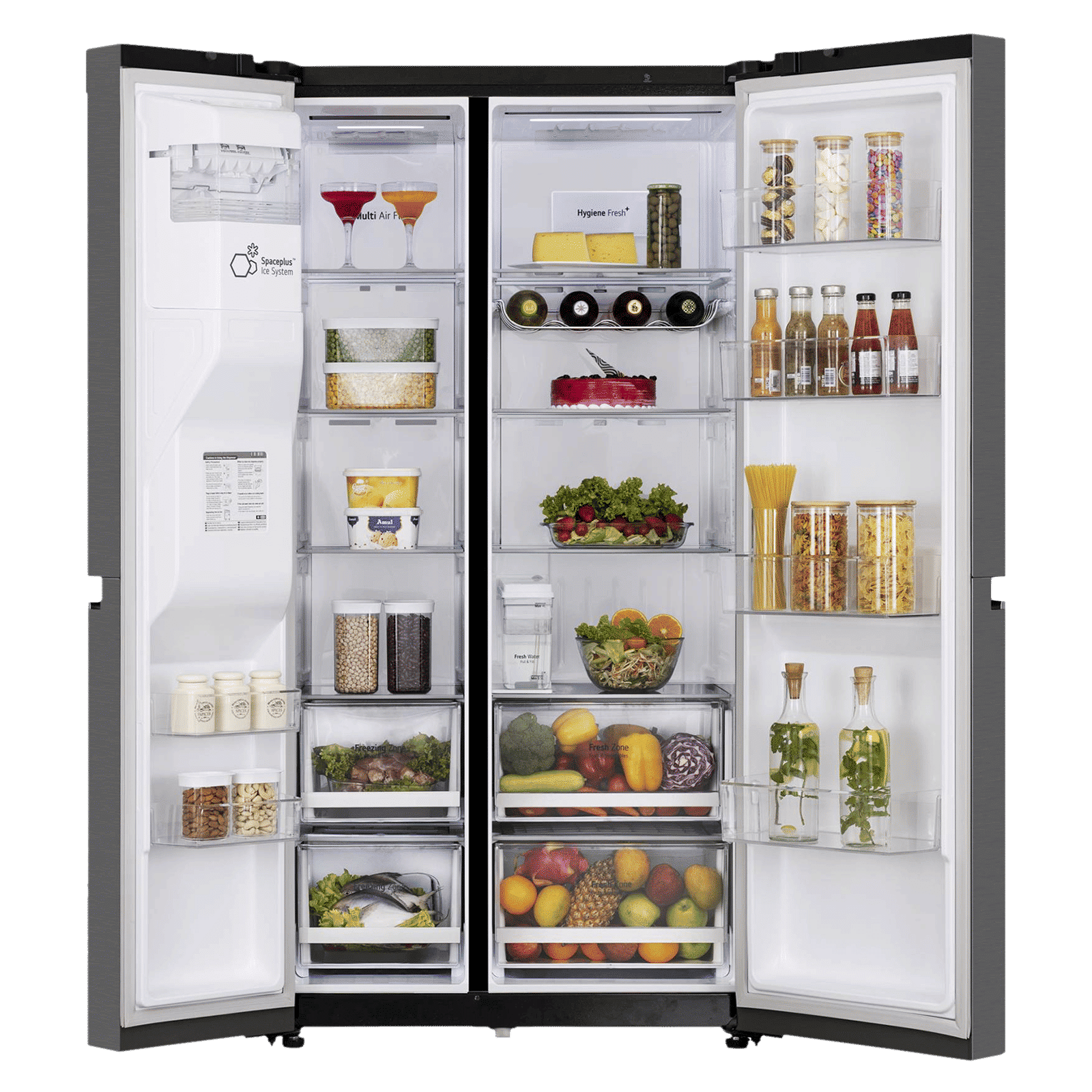 LG 635 Litres 3 Star Frost Free Double Door Smart Wifi Enabled Refrigerator with Deodorizer (GL-L257CMCX, Matt Black) LG 635 Litres 3 Star Frost Free Double Door Smart Wifi Enabled Refrigerator with Deodorizer (GL-L257CMCX, Matt Black)_3