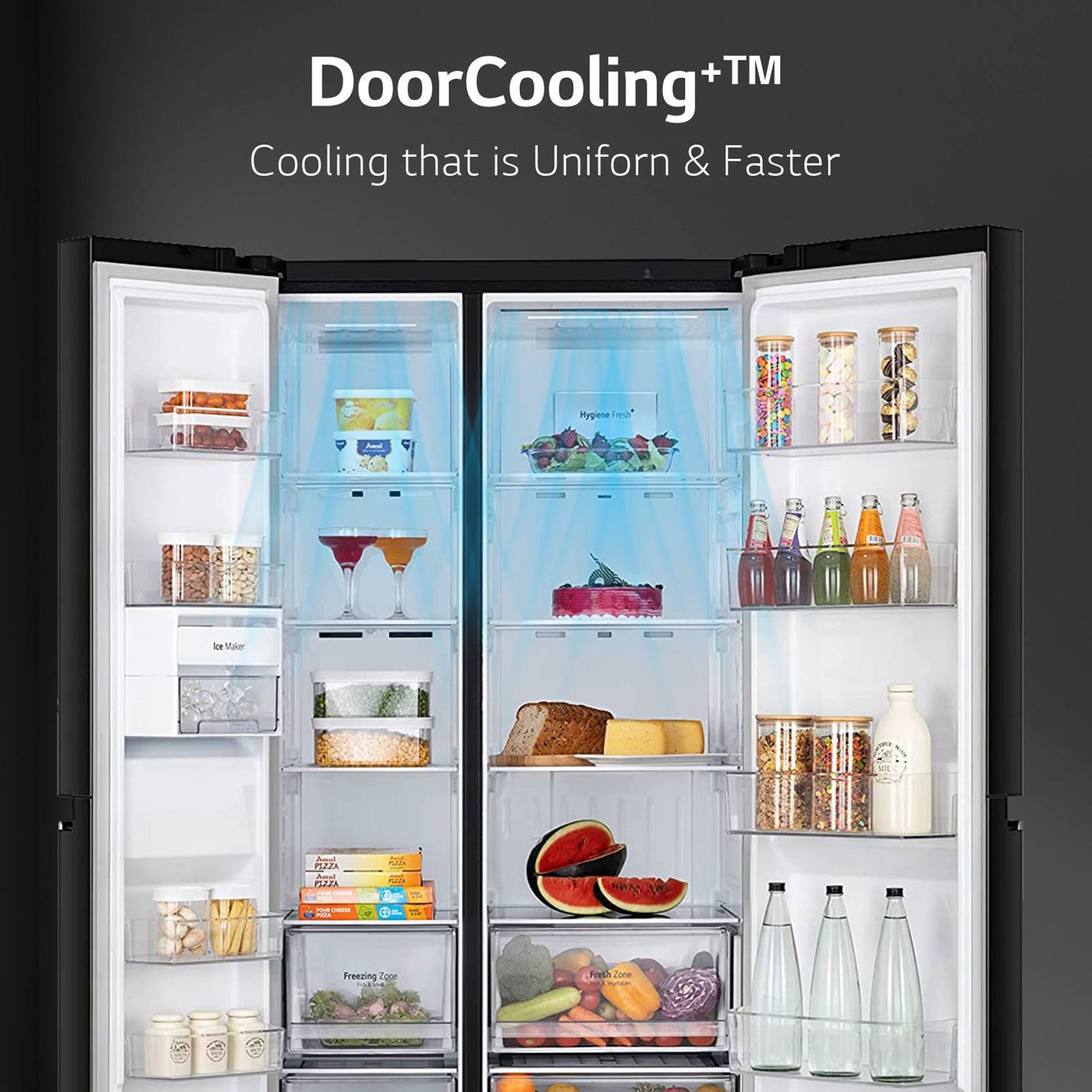 LG 655 Litres Side by Side Refrigerator with Smart Diagnosis (GL-B257DBMX, Black Mirror) LG 655 Litres Side by Side Refrigerator with Smart Diagnosis (GL-B257DBMX, Black Mirror)_19