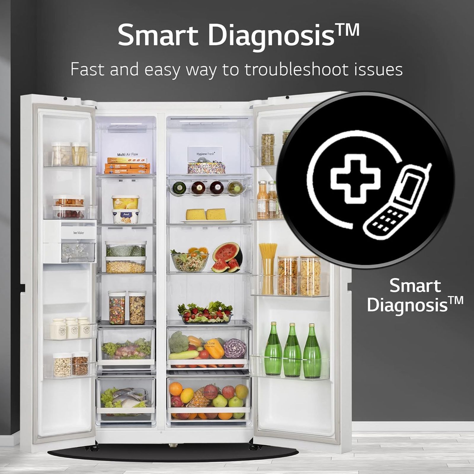 LG 655 Litres 3 Star Frost Free Side by Side Smart Wifi Enabled Refrigerator with Deodorizer (GL-B257DLNX, Linen Brown)_12