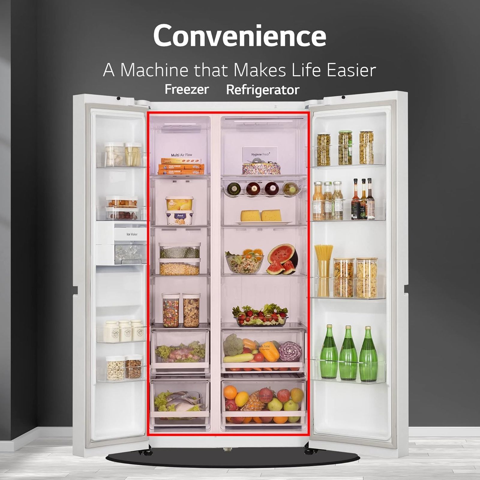 LG 655 Litres 3 Star Frost Free Side by Side Smart Wifi Enabled Refrigerator with Deodorizer (GL-B257DLNX, Linen Brown)_19