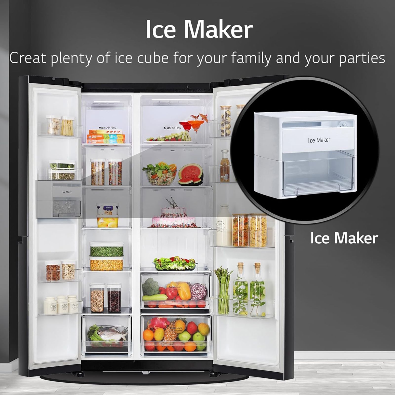 LG 655 Litres 3 Star Frost Free Side by Side Refrigerator with Smart Diagnosis (GL-B257HWBY, Western Black)_14