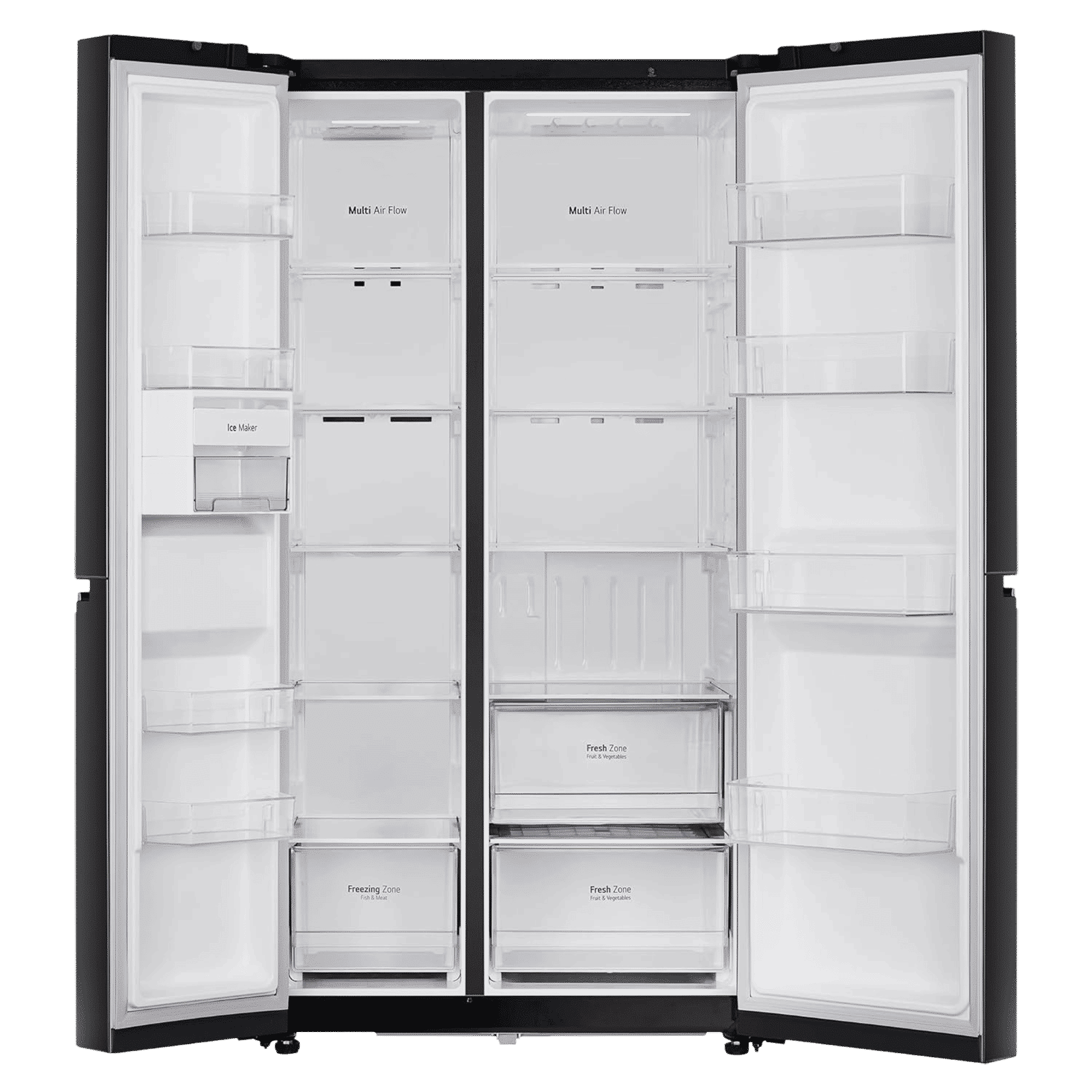 LG 655 Litres 3 Star Frost Free Side by Side Refrigerator with Smart Diagnosis (GL-B257HWBY, Western Black)_4