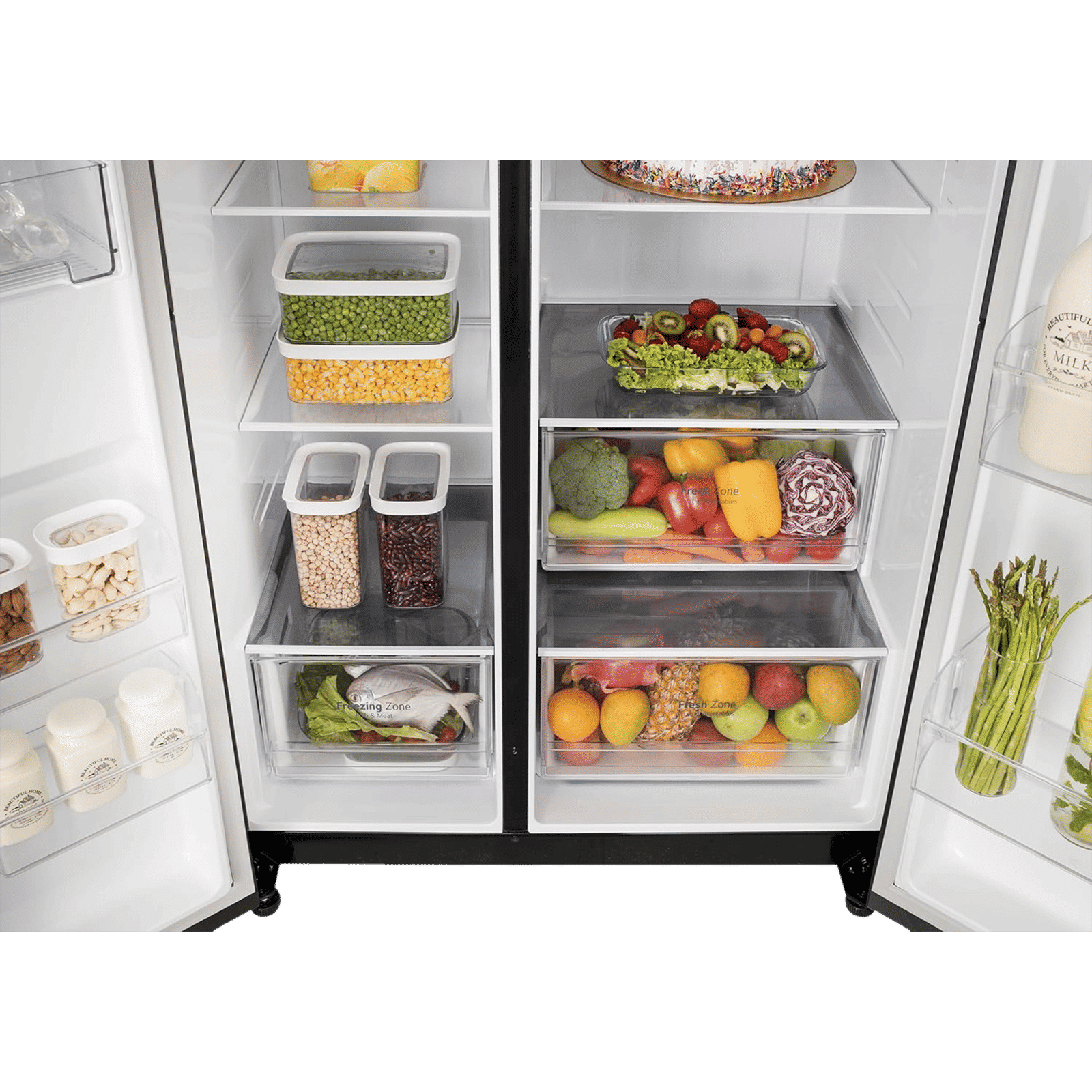 LG 655 Litres 3 Star Frost Free Side by Side Refrigerator with Smart Diagnosis (GL-B257HWBY, Western Black)_7