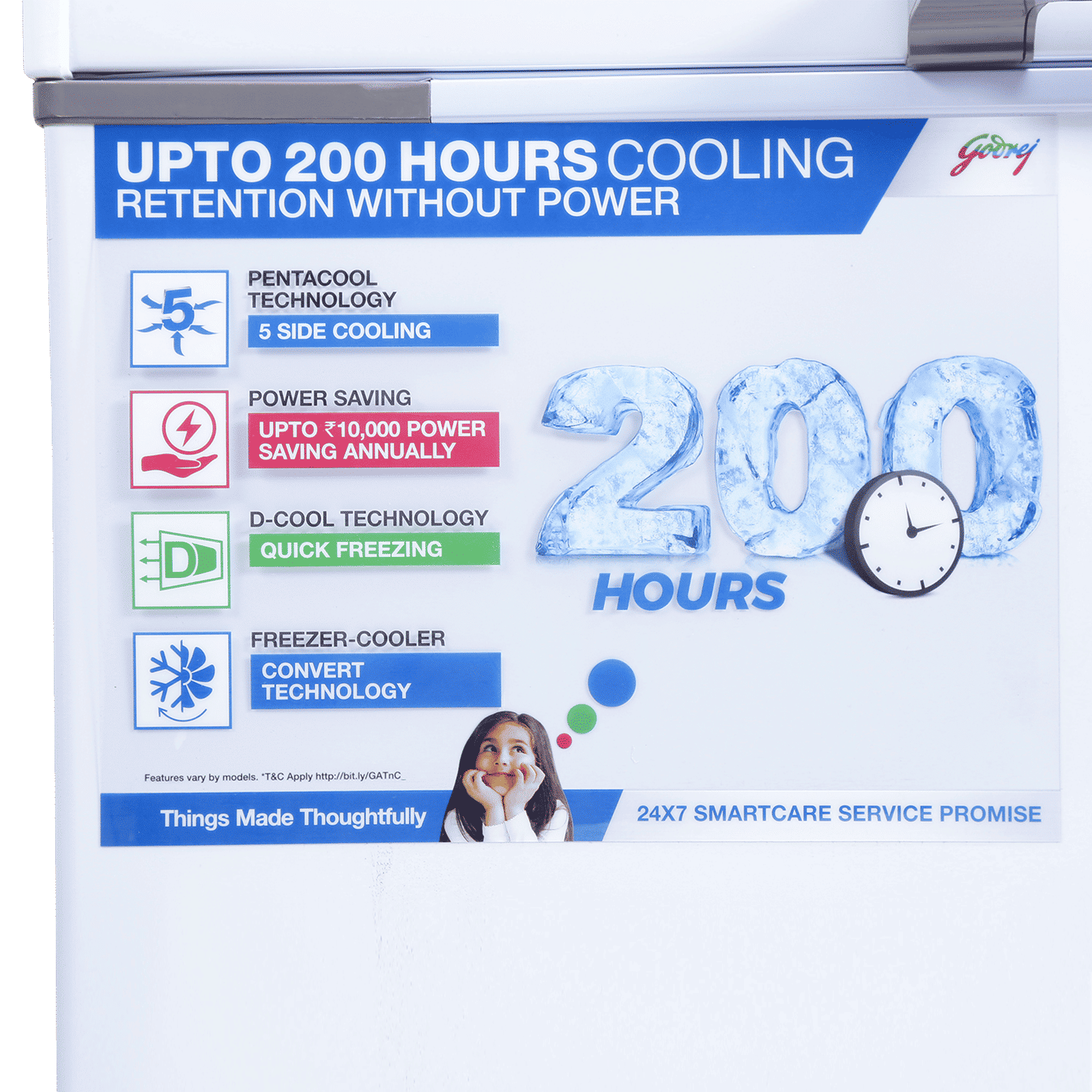 Godrej Edge Penta 500 Litres 5 Star Double Door Deep Freezer (PentaCool Technology, DH EPenta 525E 2HCN RW, Royal White)_15