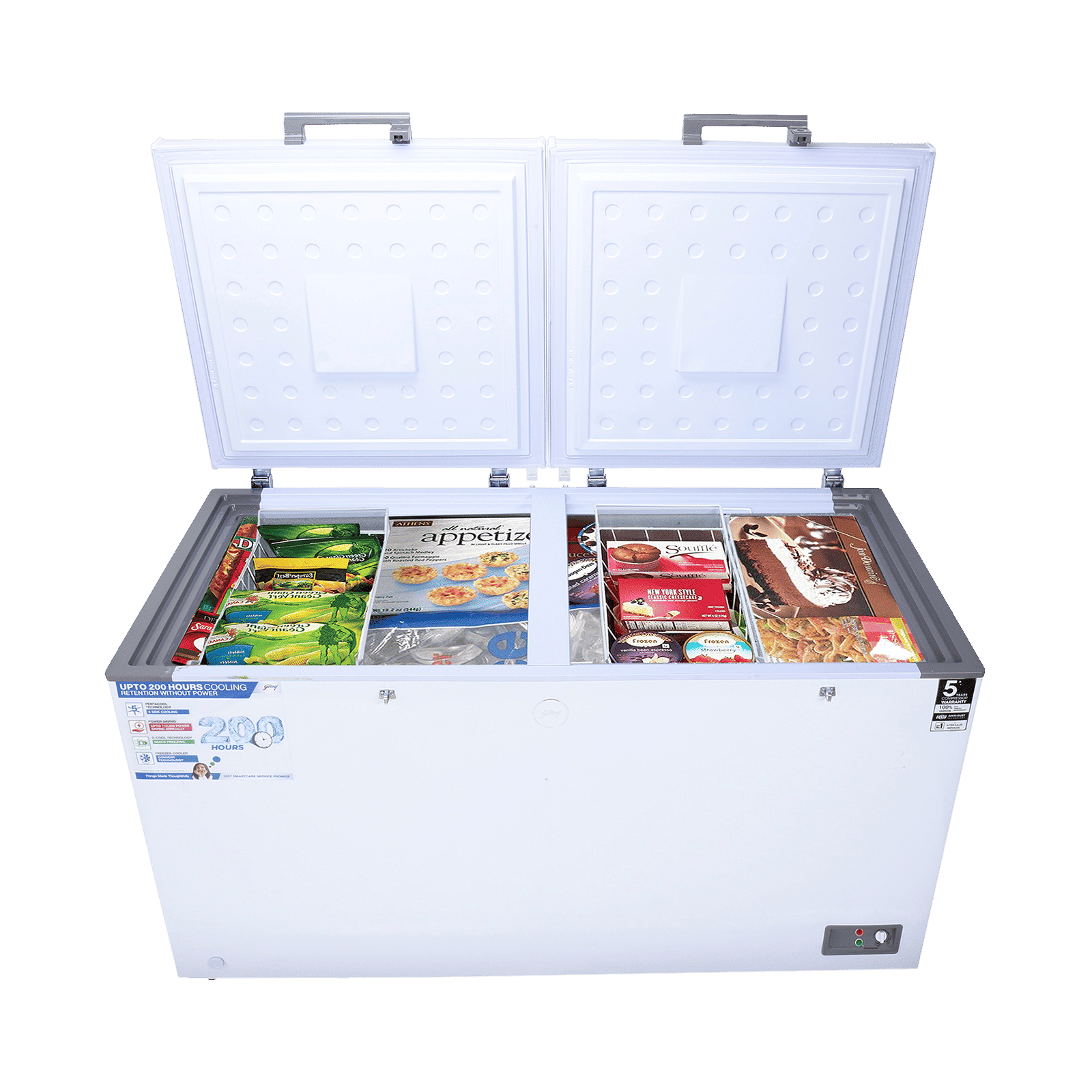 Godrej Edge Penta 500 Litres 5 Star Double Door Deep Freezer (PentaCool Technology, DH EPenta 525E 2HCN RW, Royal White)_5