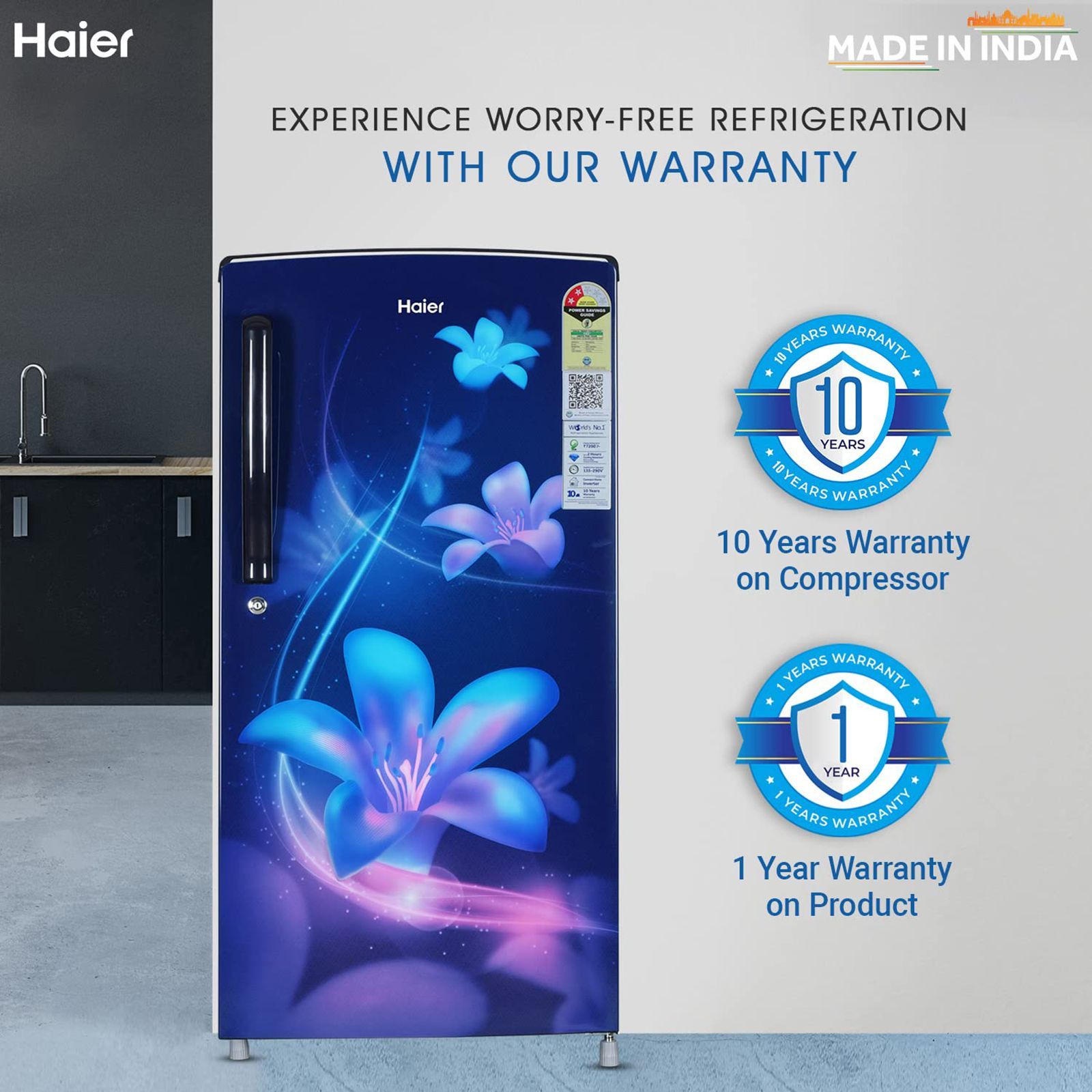 Haier 175 Litres 2 Star Direct Cool Single Door Refrigerator with Antibacterial Gasket (HED-182ME-N, Marine Erica) Haier 175 Litres 2 Star Direct Cool Single Door Refrigerator with Antibacterial Gasket (HED-182ME-N, Marine Erica)_10