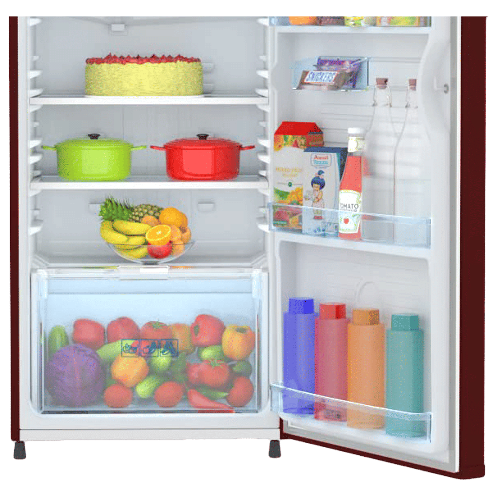 Haier 185 Litres 2 Star Direct Cool Single Door Refrigerator with Antibacterial Gasket (HED-192RS-P, Red Steel)_8