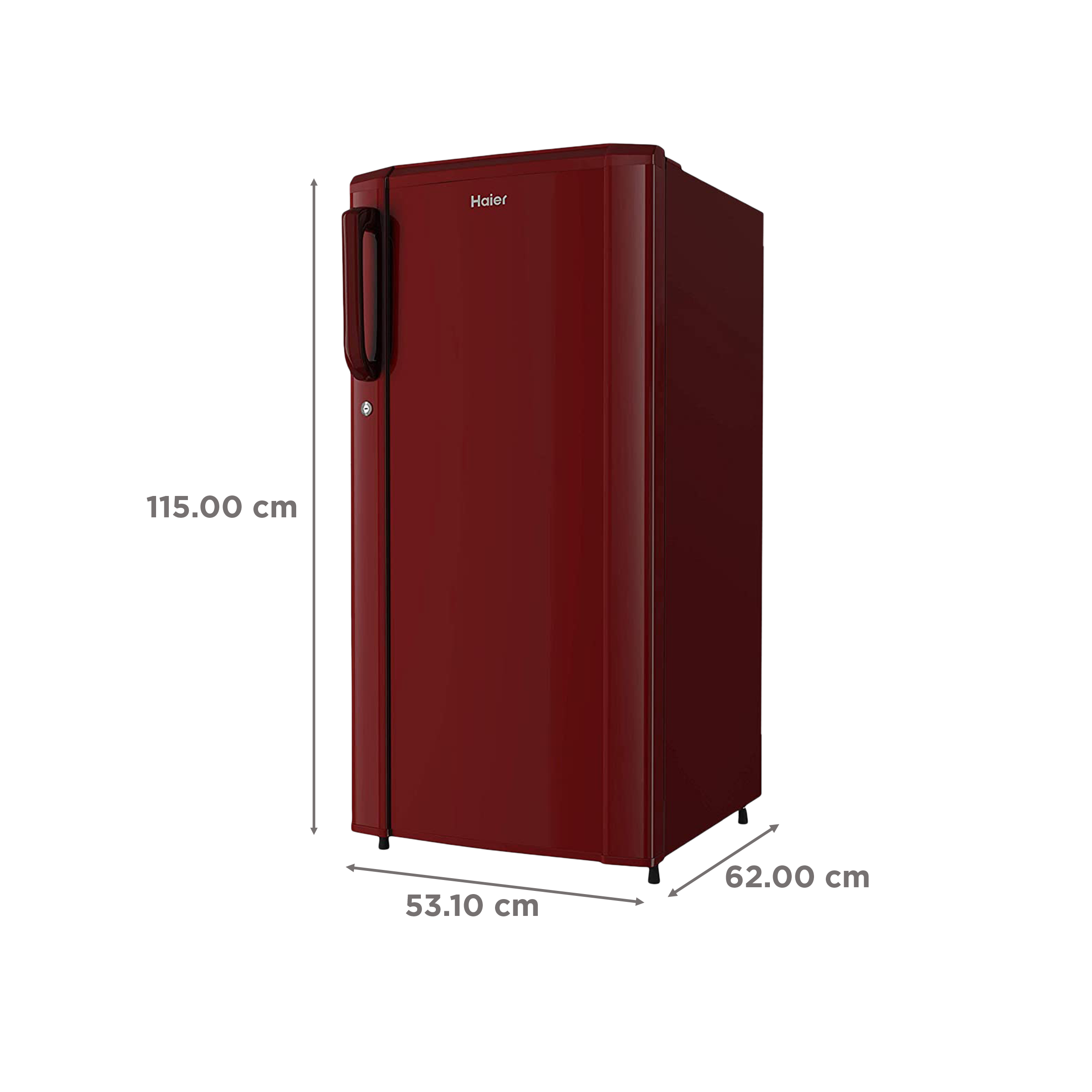 Haier 185 Litres 2 Star Direct Cool Single Door Refrigerator with Antibacterial Gasket (HED-192RS-P, Red Steel)_3