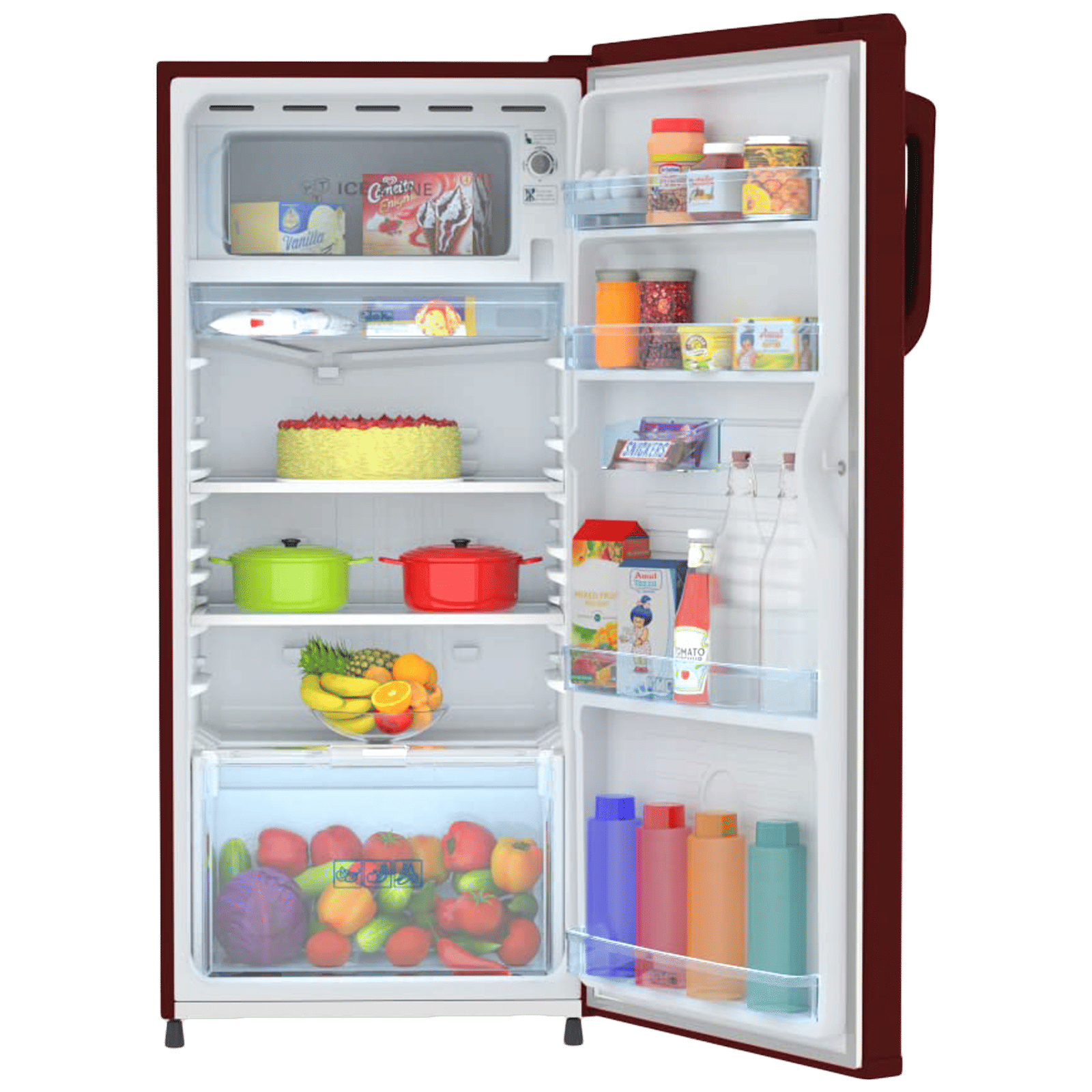 Haier 185 Litres 2 Star Direct Cool Single Door Refrigerator with Antibacterial Gasket (HED-192RS-P, Red Steel)_5