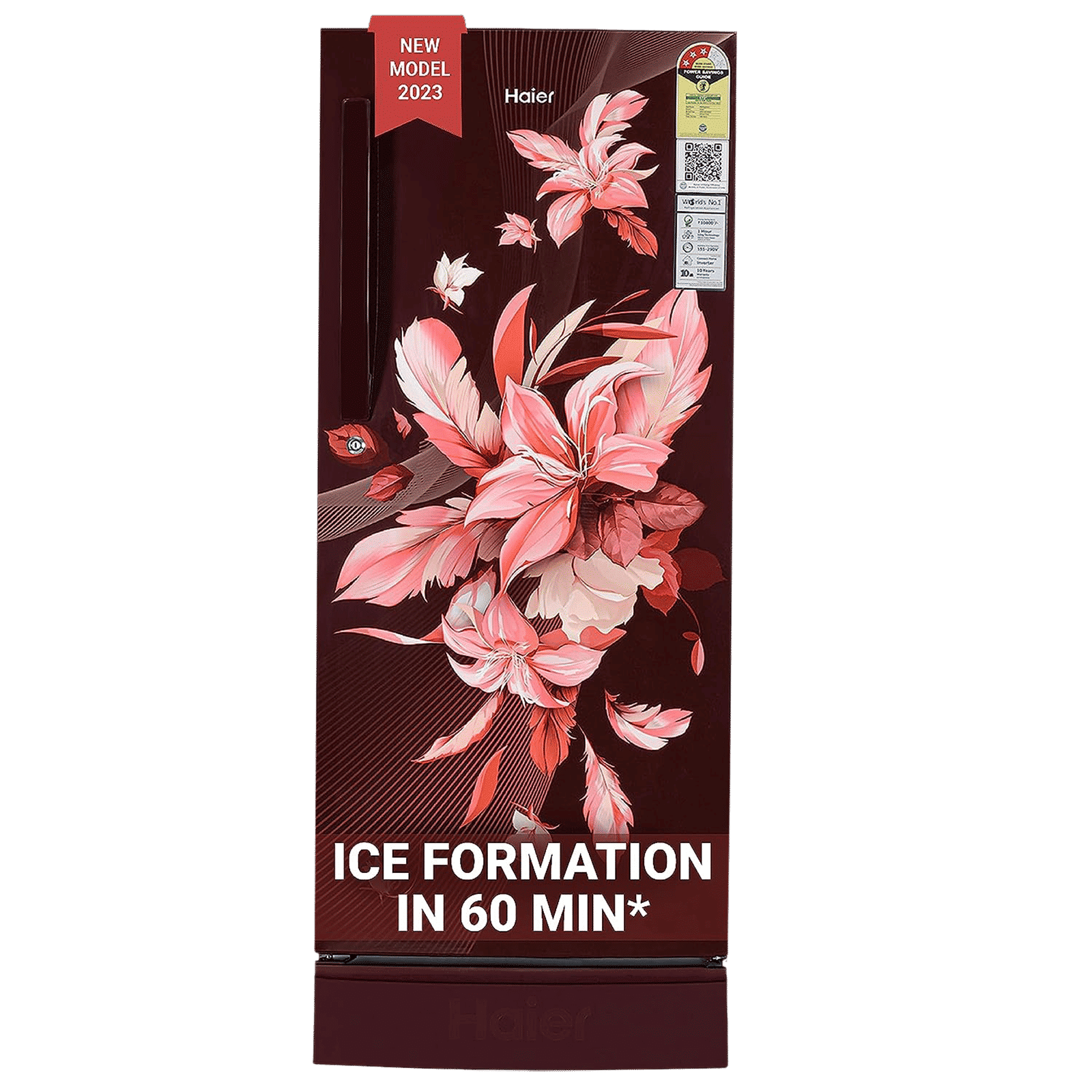 Haier 190 Litres 3 Star Direct Cool Single Door Refrigerator with Antibacterial Gasket (HED-203RFB-P, Red Opal)_1