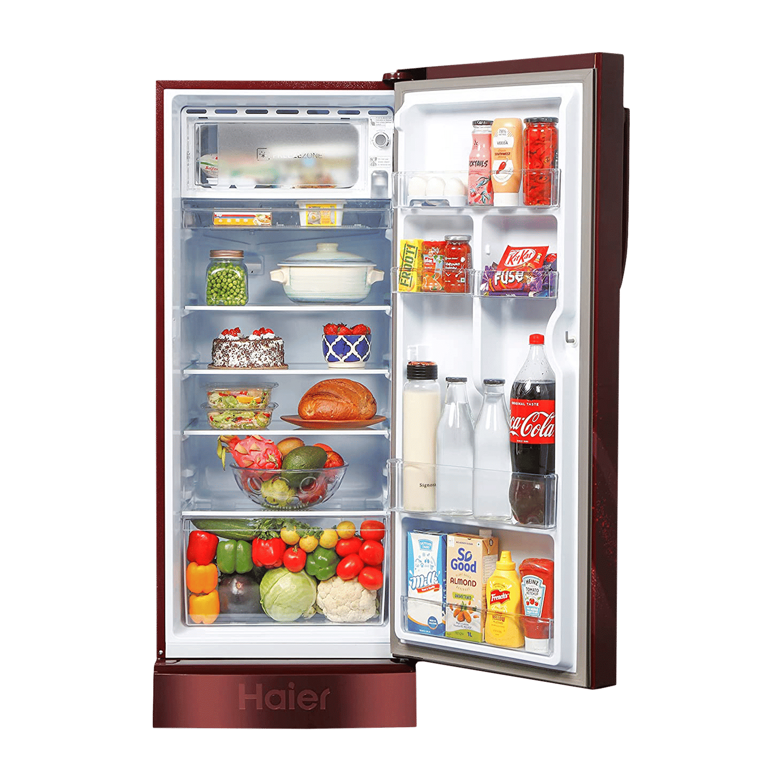 Haier 190 Litres 3 Star Direct Cool Single Door Refrigerator with Antibacterial Gasket (HED-203RFB-P, Red Opal)_5