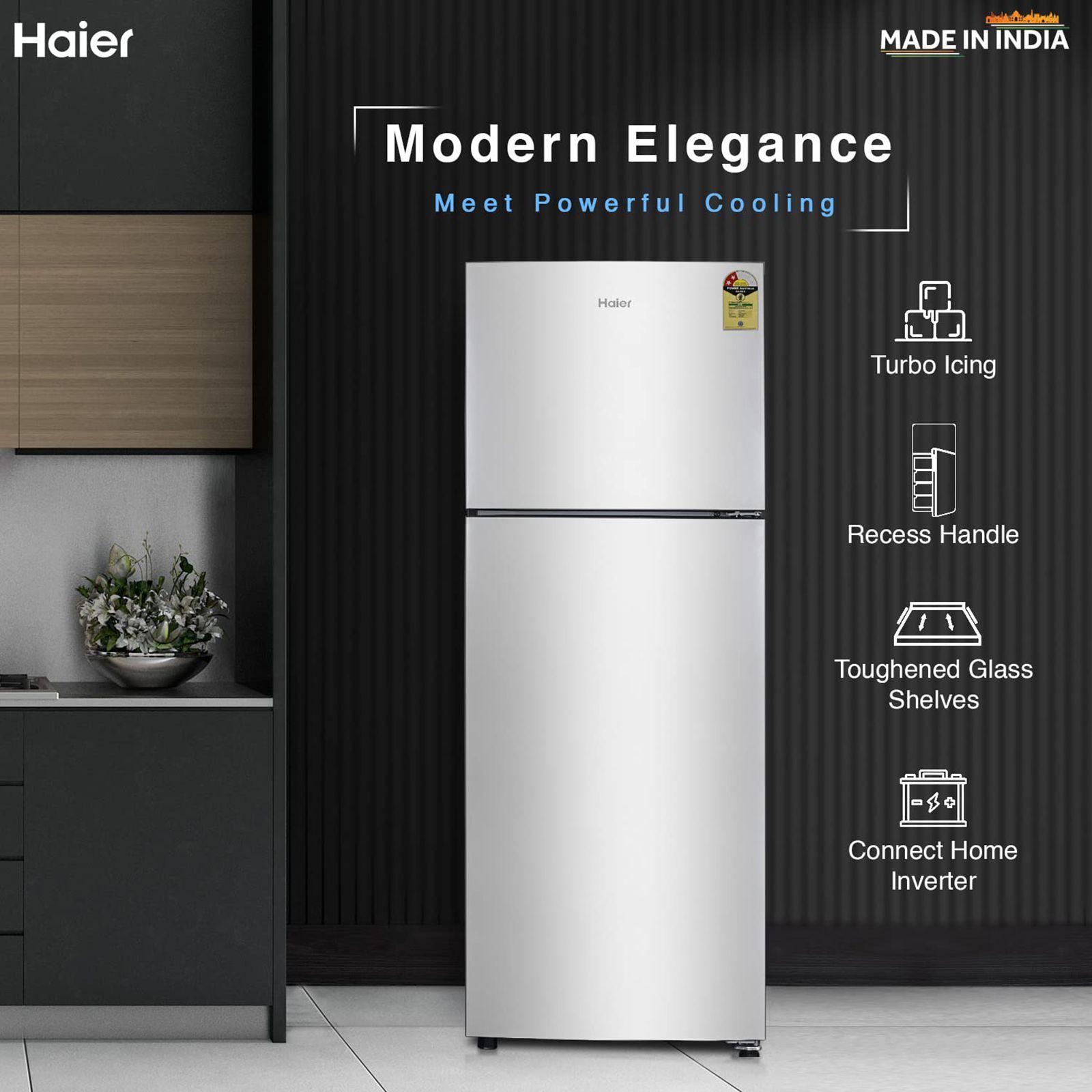 Haier 240 Litres 2 Star Frost Free Double Door Refrigerator with Anti-bacterial Gasket (HEF-252EGS-P, Moon Silver)_17