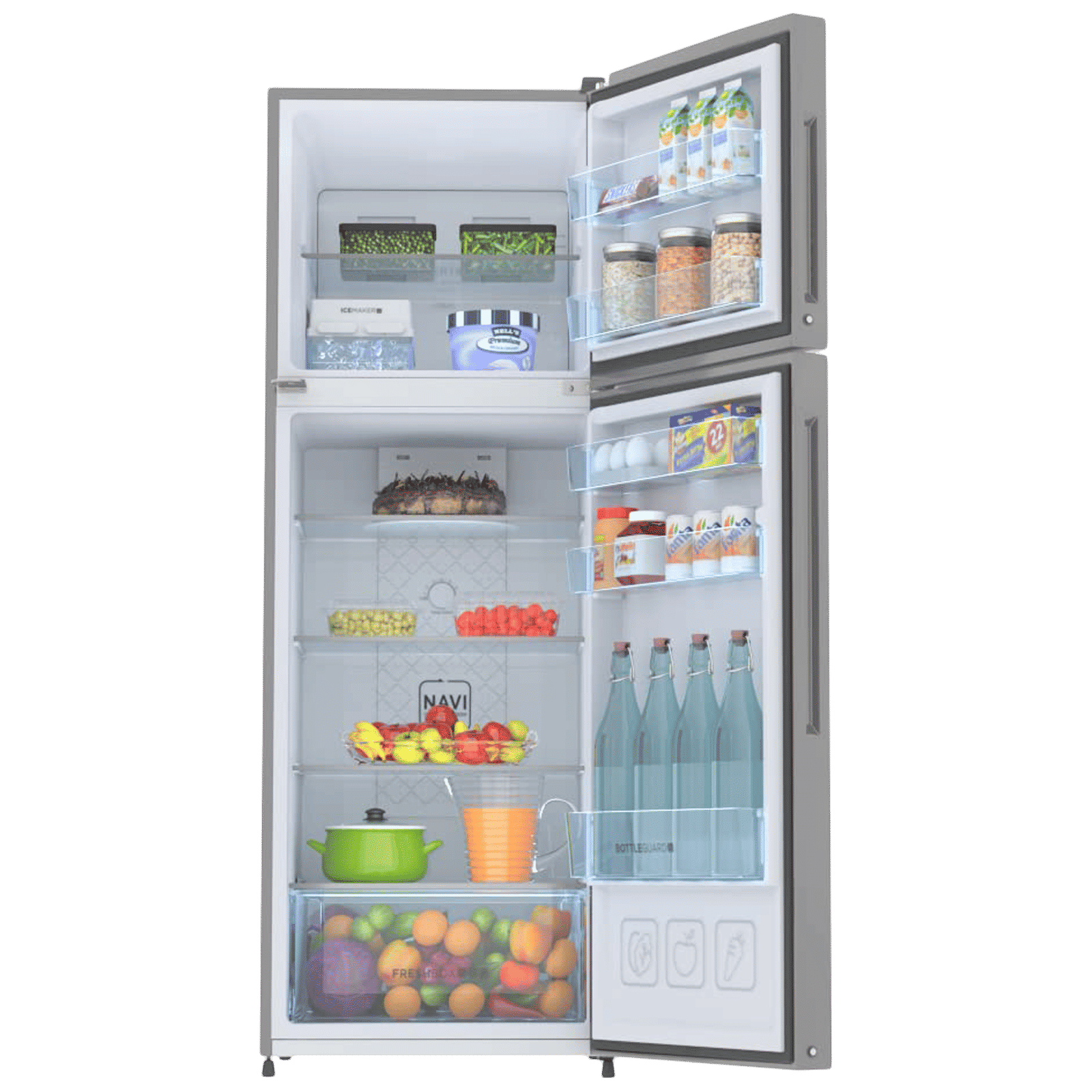 Haier 240 Litres 2 Star Frost Free Double Door Refrigerator with Anti-bacterial Gasket (HEF-252EGS-P, Moon Silver)_5