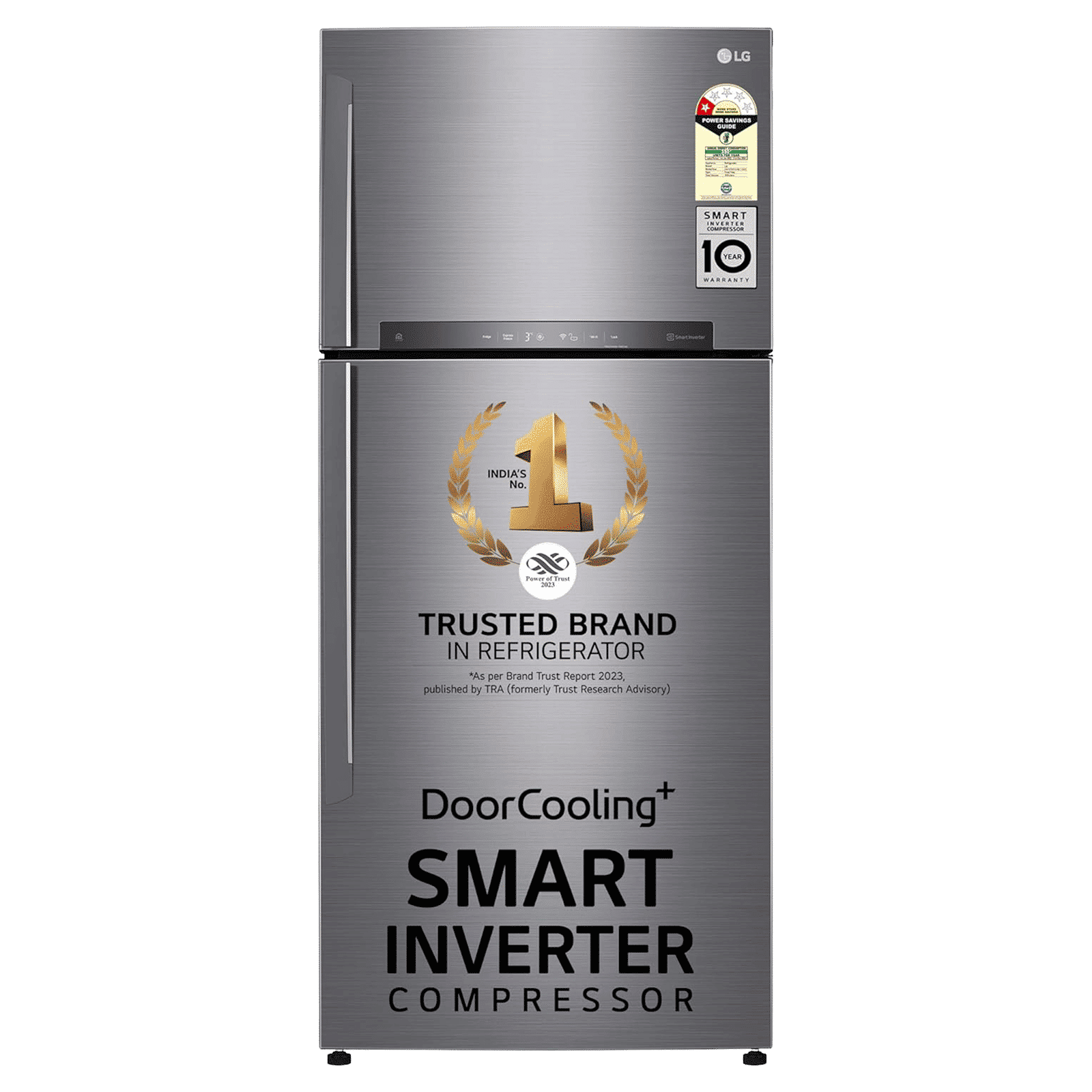 LG 506 Litres 1 Star Frost Free Double Door Refrigerator with Stabilizer Free Operation (GN-H702HLHM.APZQEBN, Platinum Silver)_1