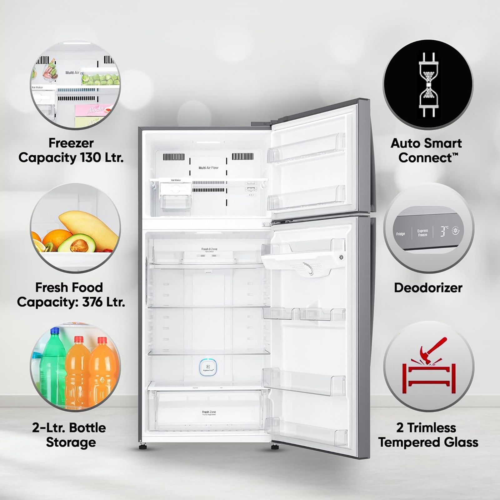 LG 506 Litres 1 Star Frost Free Double Door Refrigerator with Stabilizer Free Operation (GN-H702HLHM.APZQEBN, Platinum Silver)_15