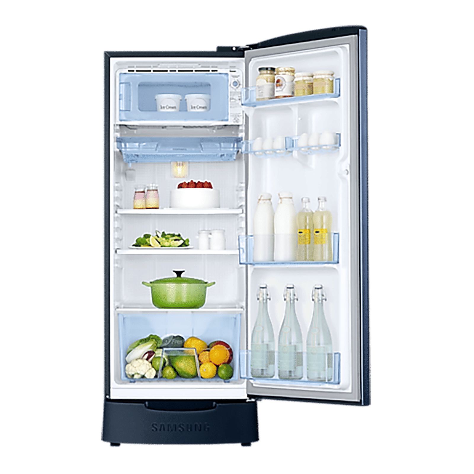 SAMSUNG 183 Litres 3 Star Direct Cool Single Door Refrigerator with Stabilizer Free Operation (RR20C2823CU/NL, Camellia Blue)_3