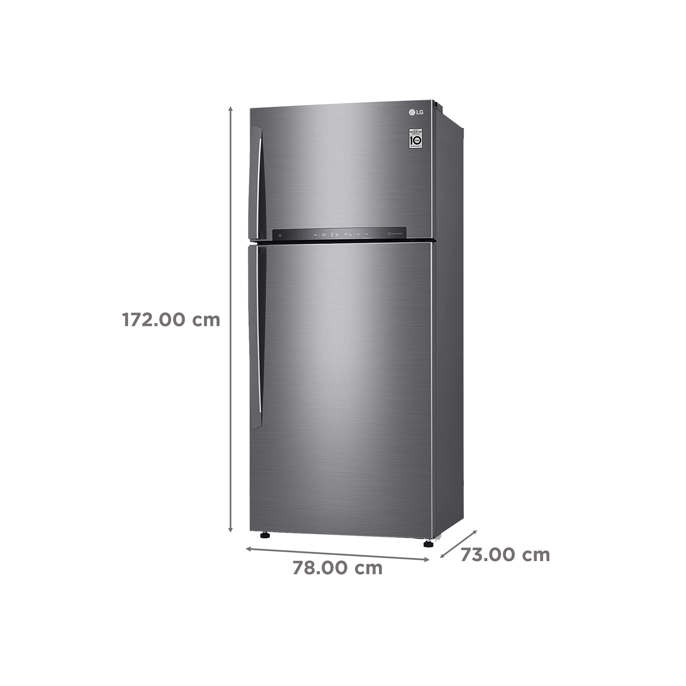 LG 475 Litres 1 Star Frost Free Double Door Refrigerator with Stabilizer Free Operation (GN-H602HLHM.APZQEBN, Platinum Silver)_3