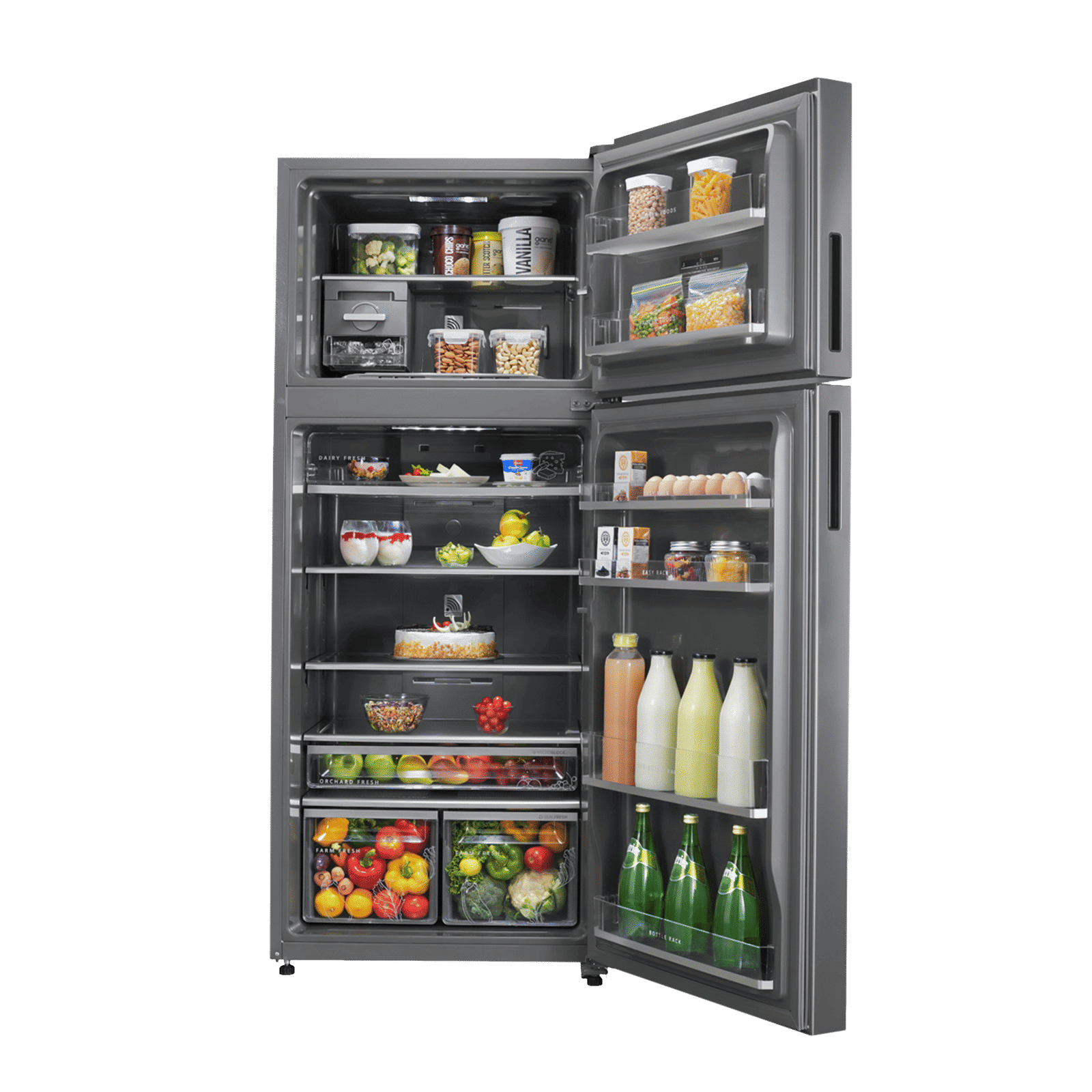 Whirlpool Intellifresh 411 Litres 2 Star Frost Free Double Door Convertible Refrigerator with Stabilizer Free Operation (IF INV CNV PLATINA, Grey)_3