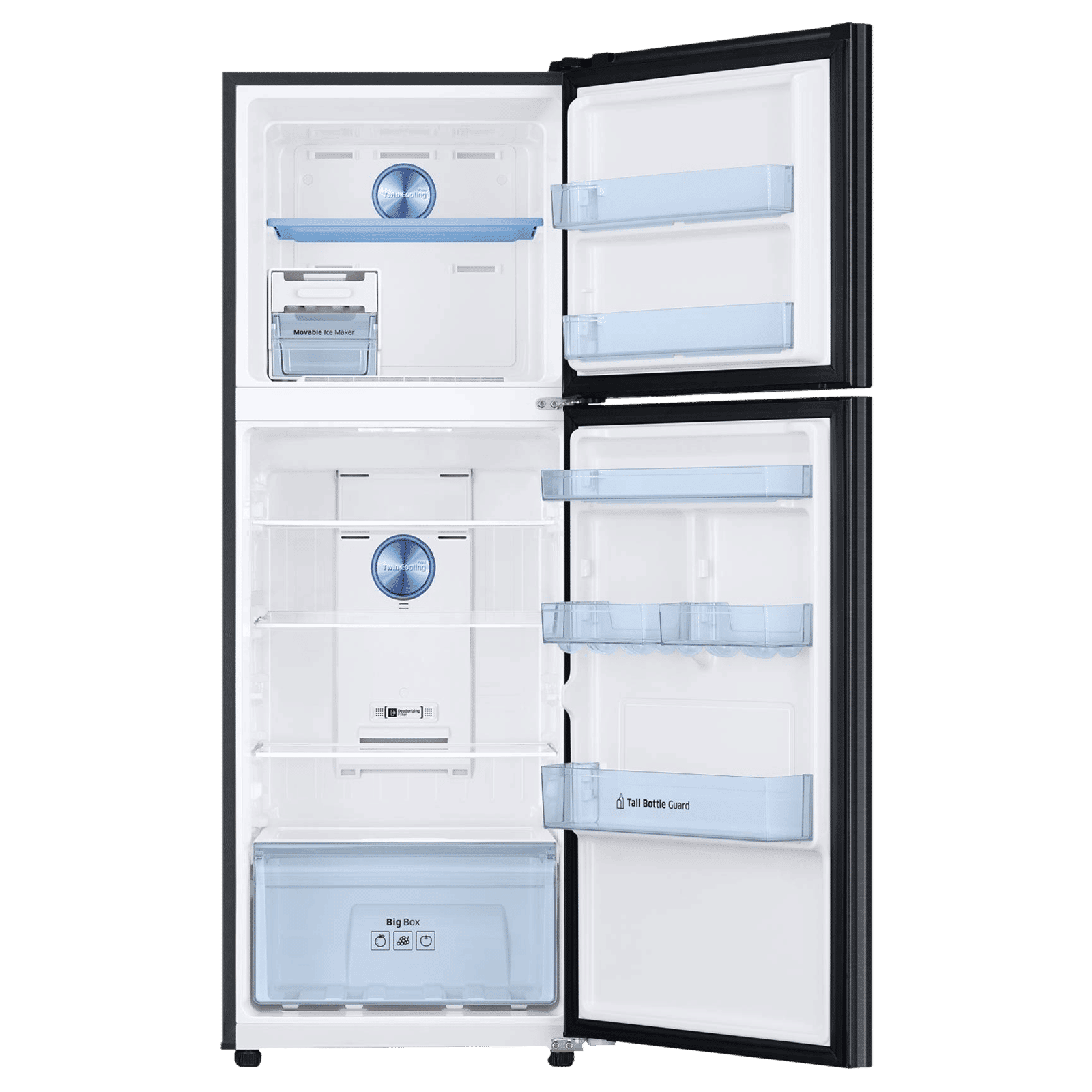 SAMSUNG 301 Litres 2 Star Frost Free Double Door Convertible Refrigerator with Deodorizing Filter (RT34C4522BX/HL, Luxe Black)_6