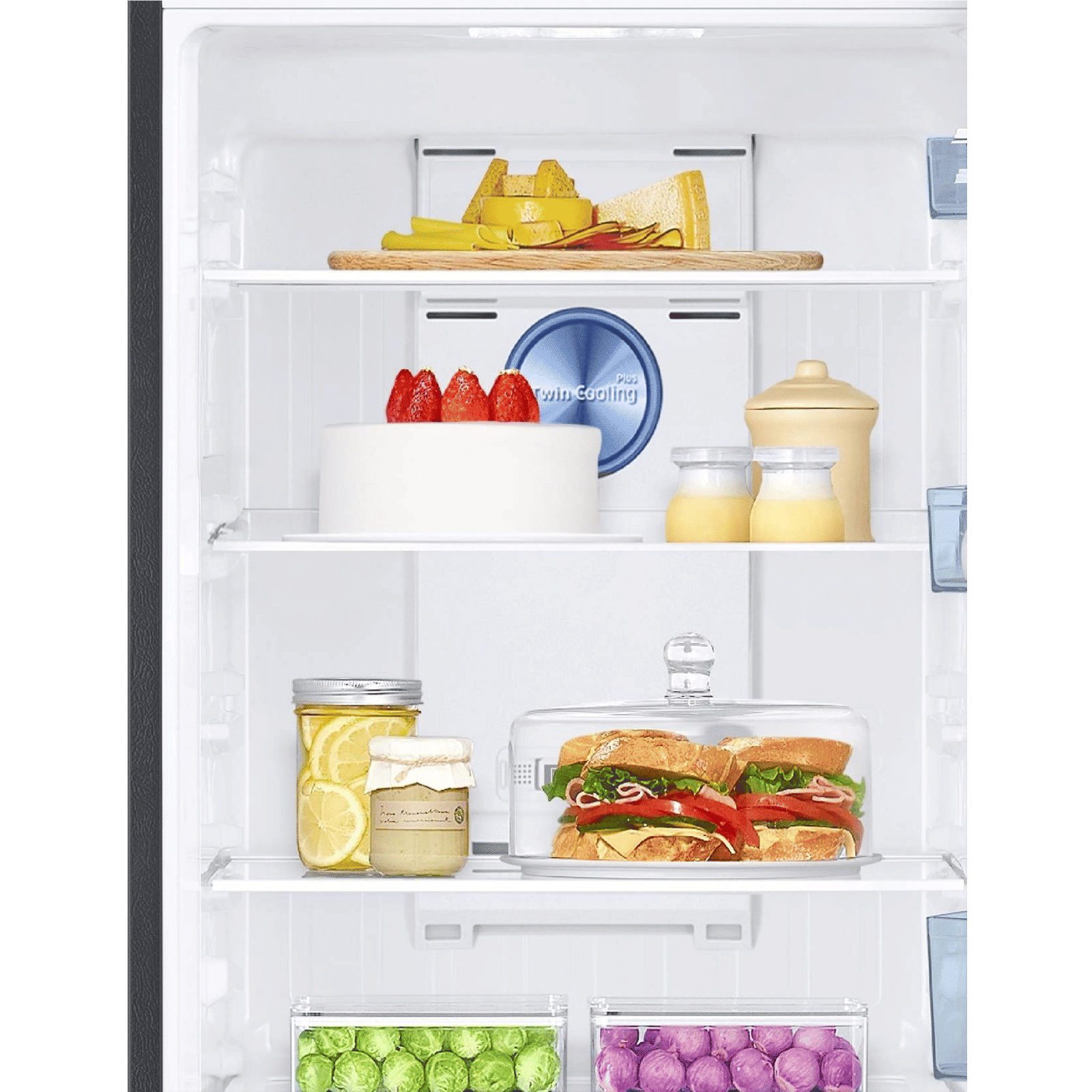 SAMSUNG 301 Litres 2 Star Frost Free Double Door Convertible Refrigerator with Deodorizing Filter (RT34C4522BX/HL, Luxe Black)_7