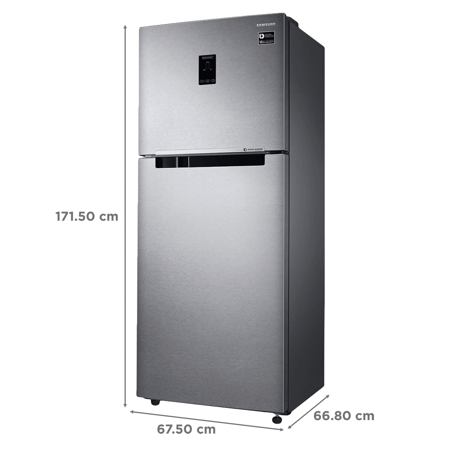 SAMSUNG 363 Litres 2 Star Frost Free Double Door Convertible Refrigerator with Digital Inverter Compressor (RT39C5532SL/HL, Real Stainless)_3