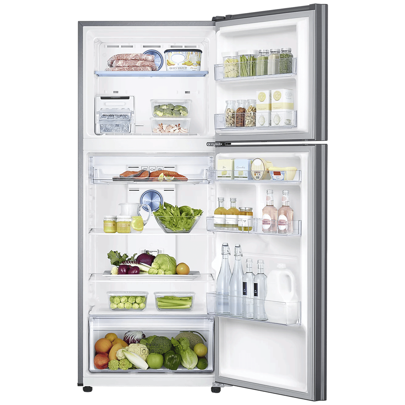 SAMSUNG 363 Litres 2 Star Frost Free Double Door Convertible Refrigerator with Digital Inverter Compressor (RT39C5532SL/HL, Real Stainless)_5