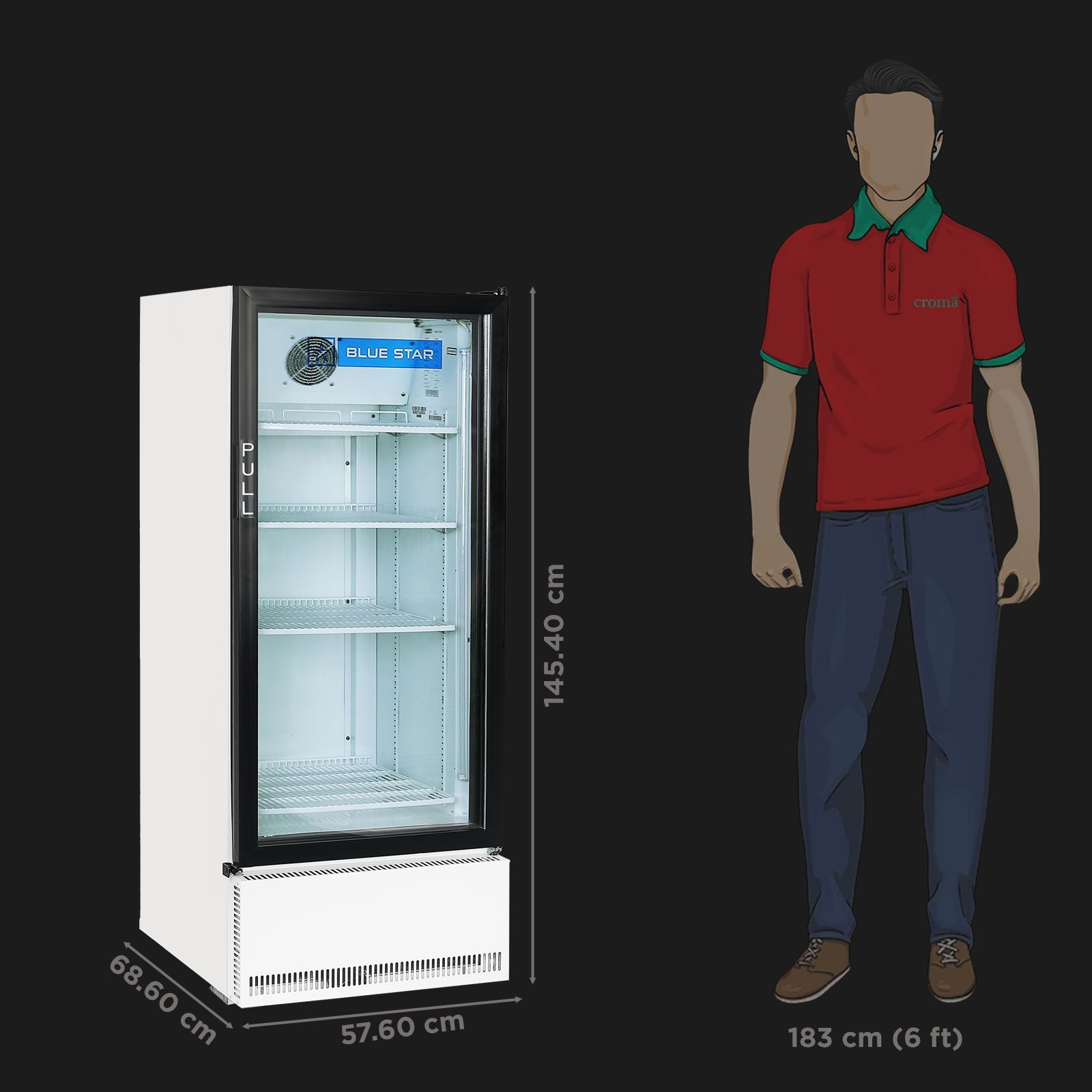 Blue Star 300 Liters Direct Cool Single Door Refrigerator with Temperature Settings (SC300F, White)_2