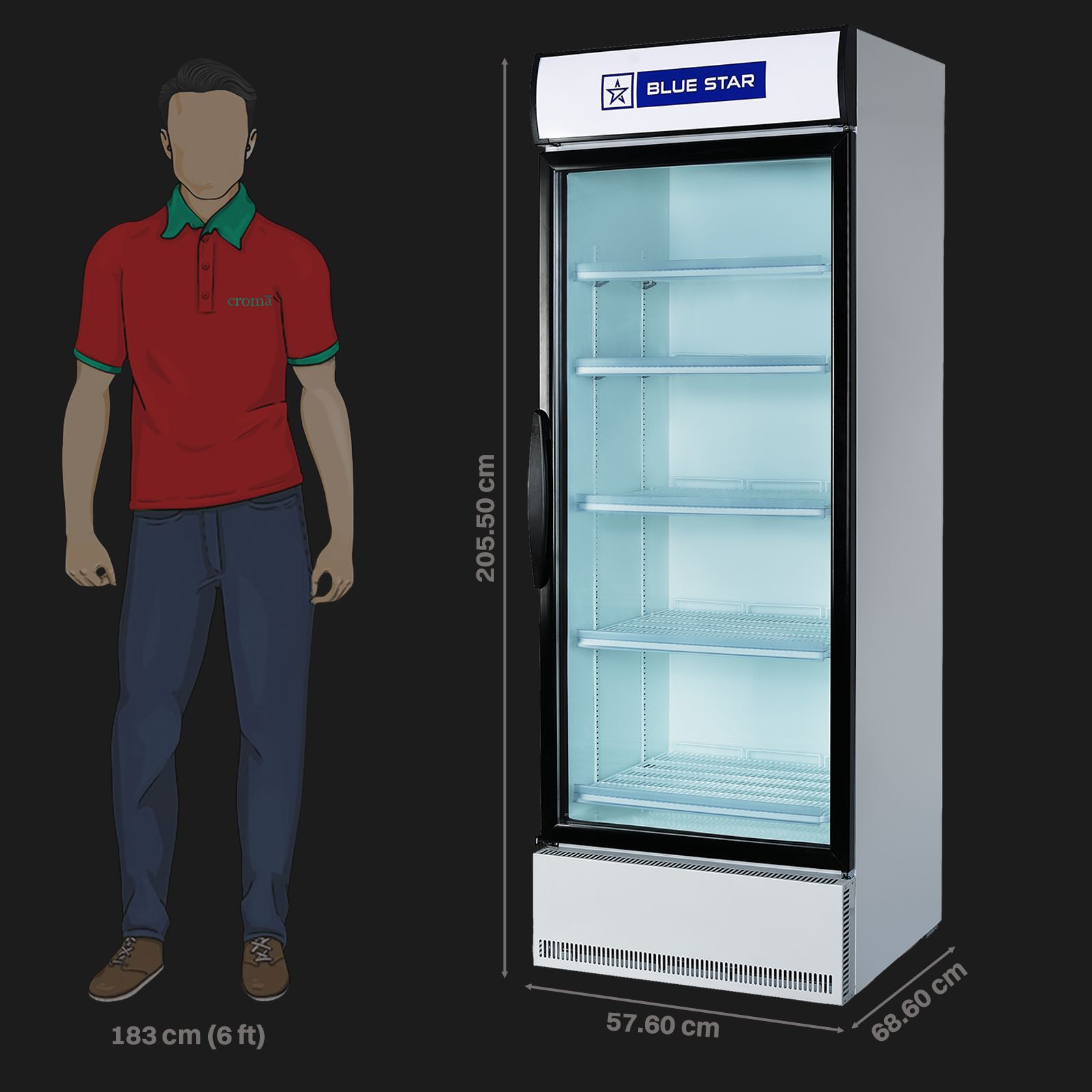 Blue Star 448 Litres Direct Cool Single Door Refrigerator with Temperature Settings (SC500F, White)_2