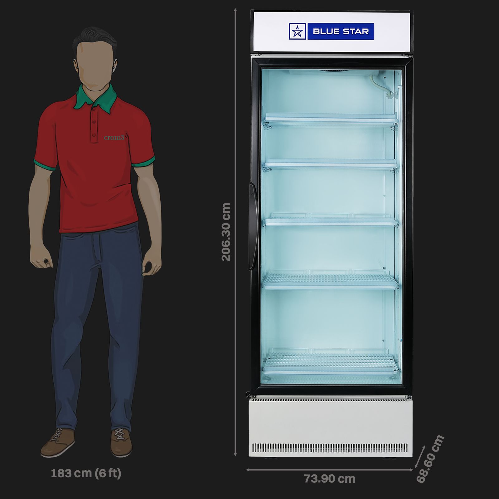 Blue Star 595 Litres Direct Cool Single Door Refrigerator with Temperature Settings (SC650F, White)_2